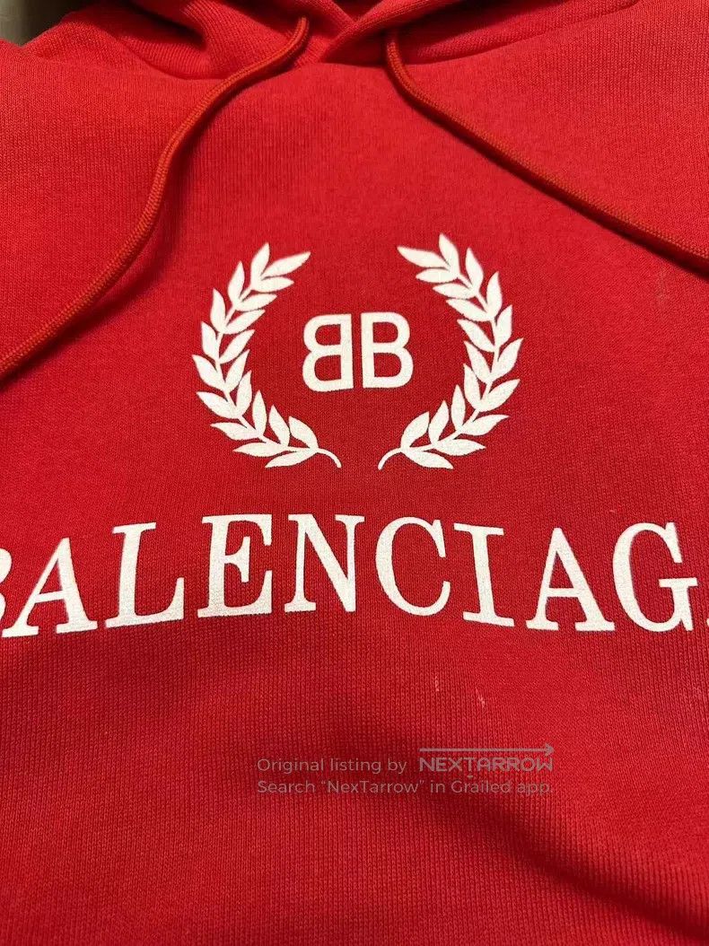Balenciaga Balenciaga Red Wheat Hooded Sweatshirt Size US L / EU 52-54 / 3 - 4 Thumbnail