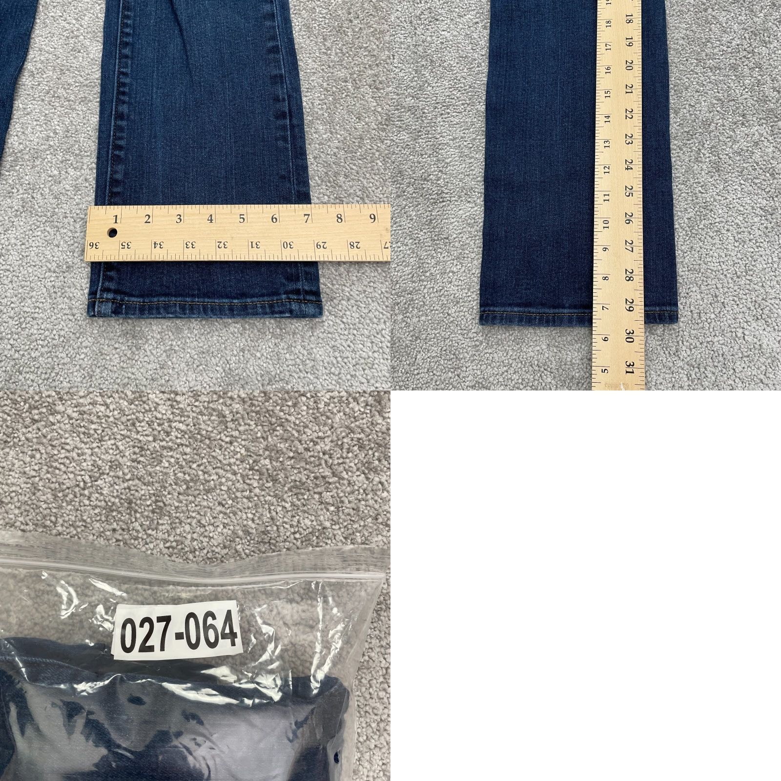 Lands' End Lands' End Jeans Womens 4 Mid Rise Straight Denim 28x29.5 Blue Dark Wash Cotton 5-Pocket Classic Size 27" / US 4 / IT 40 - 9 Thumbnail