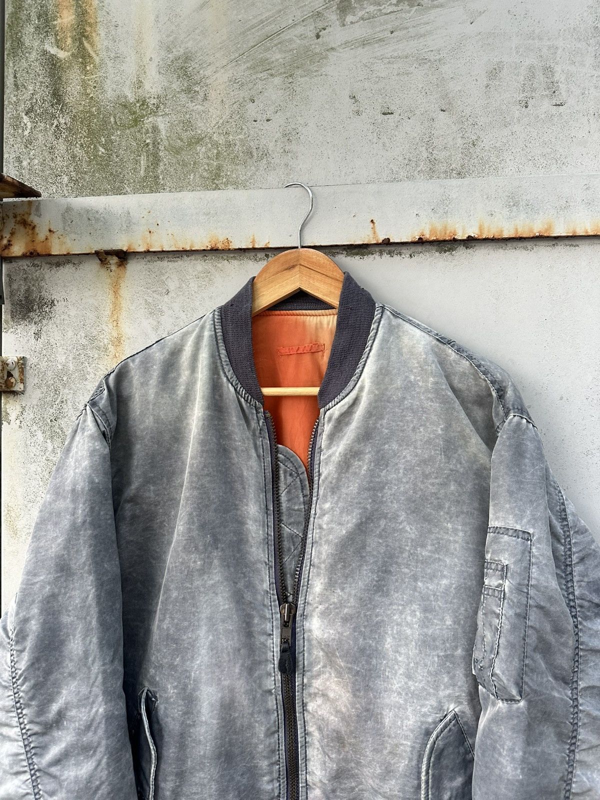 Vintage 🪖Vintage Faded MA-1 Unique Workers Bomber Jacket Size US M / EU 48-50 / 2 - 4 Thumbnail