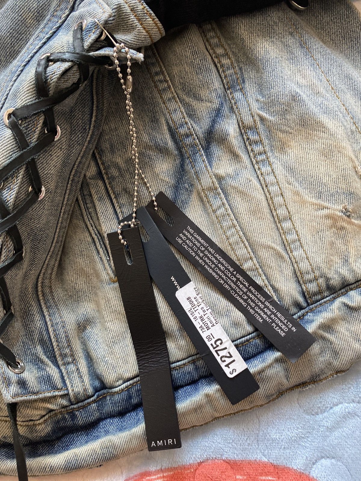Amiri Amiri Two Tone Denim Trucker Jacket Size US L / EU 52-54 / 3 - 4 Thumbnail