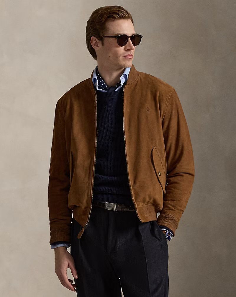 Polo Ralph Lauren Polo Ralph Lauren Leather Suede Flight Jacket Brown Size XL Size US XL / EU 56 / 4 - 1 Thumbnail