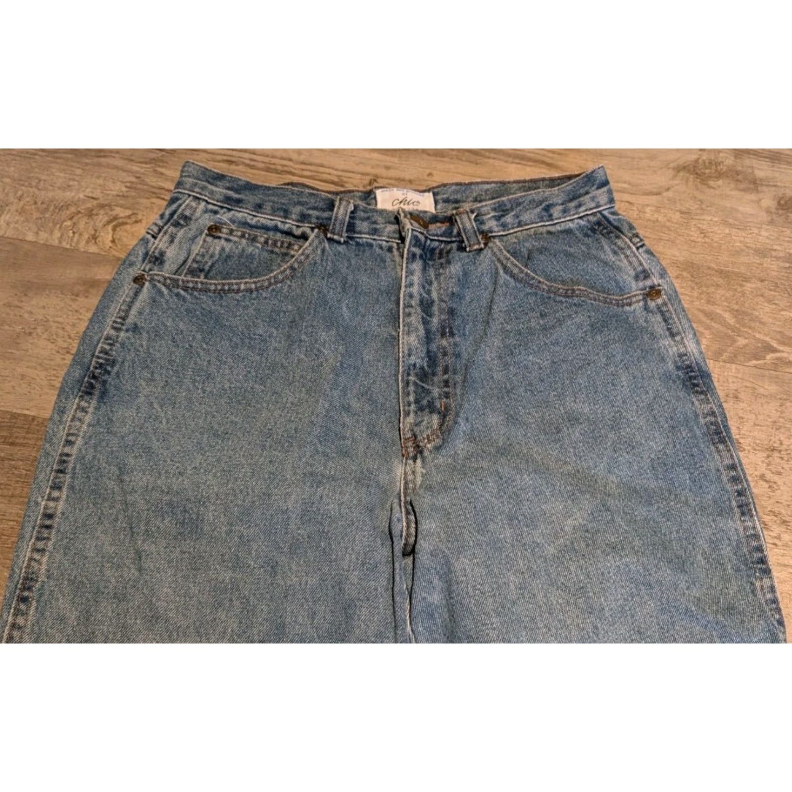 Vintage VINTAGE CHIC Jeans Women's High Rise High Waisted Medium Wash 12 Denim Distressed USA Made 80s 90s Womens Size 34" / US 12 / IT 48 - 3 Thumbnail