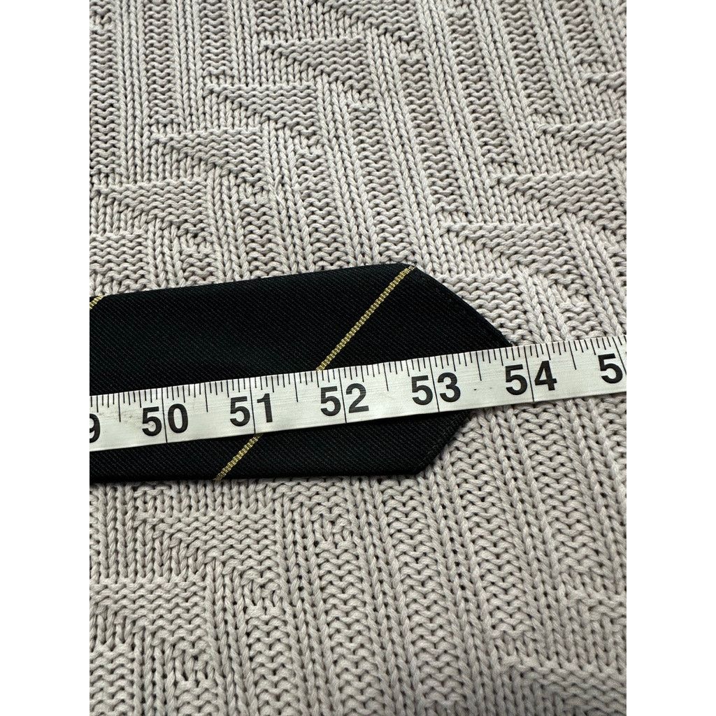 Vintage Vintage Ohrbach's black gold stripe silk skinny tie Size ONE SIZE - 4 Thumbnail