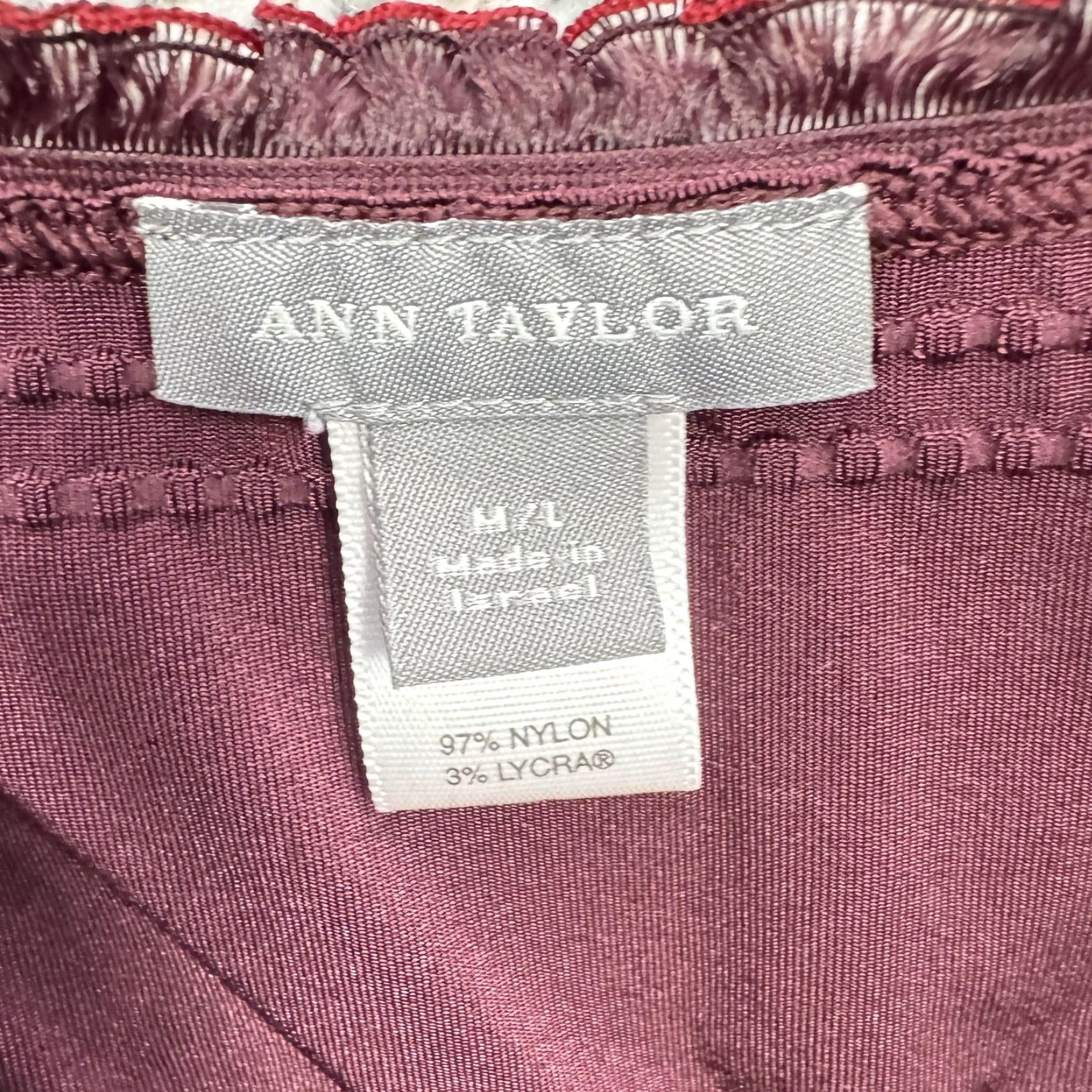 Ann Taylor VINTAGE Ann Taylor Camisole Tank M/L Plum Lace Cami Women Size ONE SIZE - 4 Thumbnail