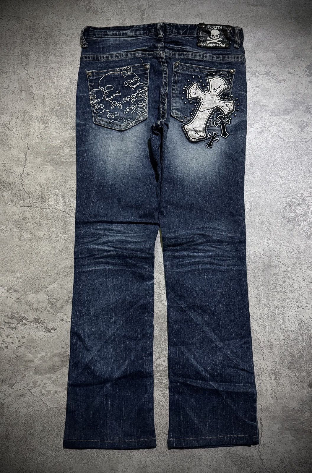 Tornado Mart Y2k Lolita skull cross ifsixwasnine bootcut jeans Size US 31 - 1 Thumbnail