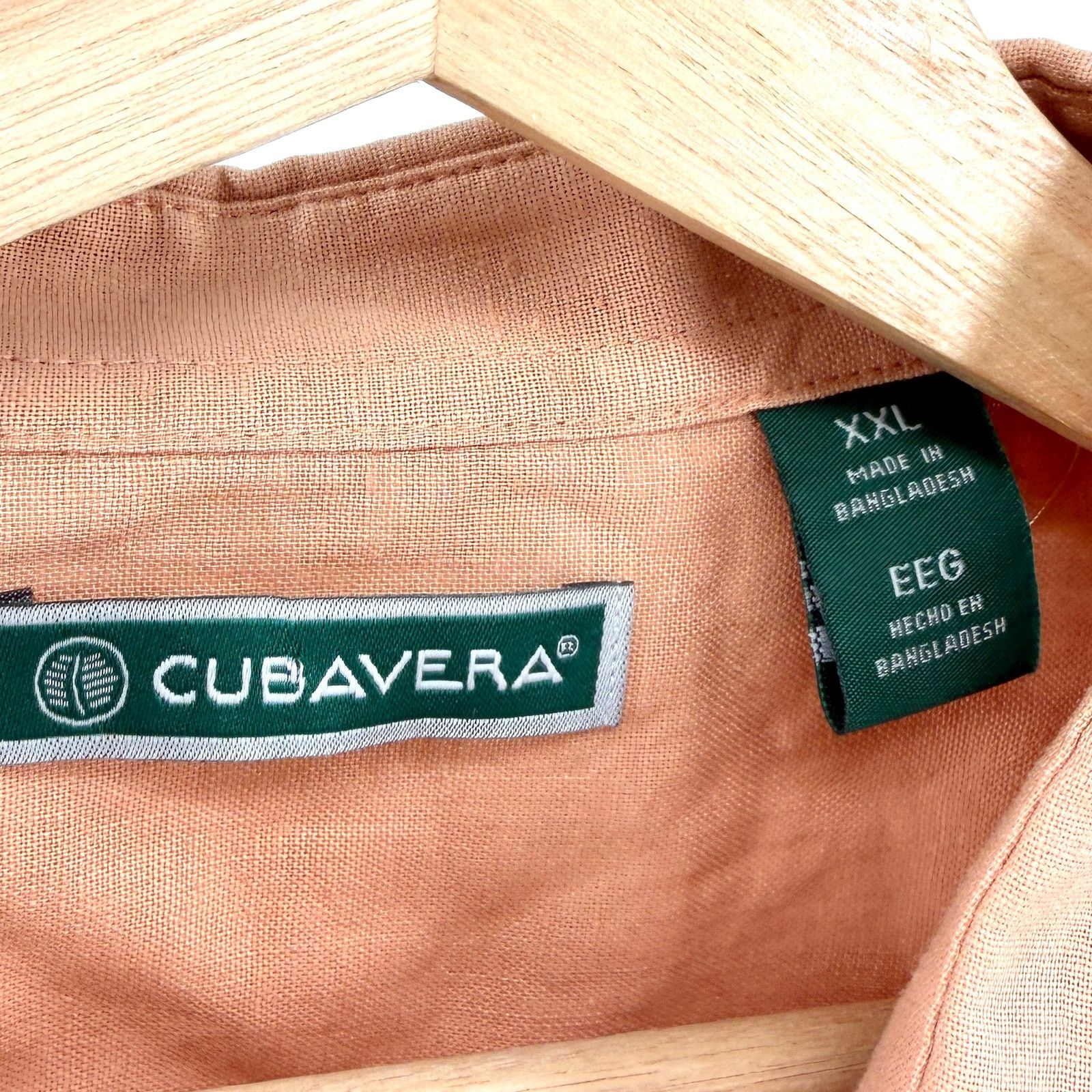 Cubavera Adobe Tan White Trim Bowling Guayabera Short Sleeve Shirt Size US XXL / EU 58 / 5 - 6 Thumbnail
