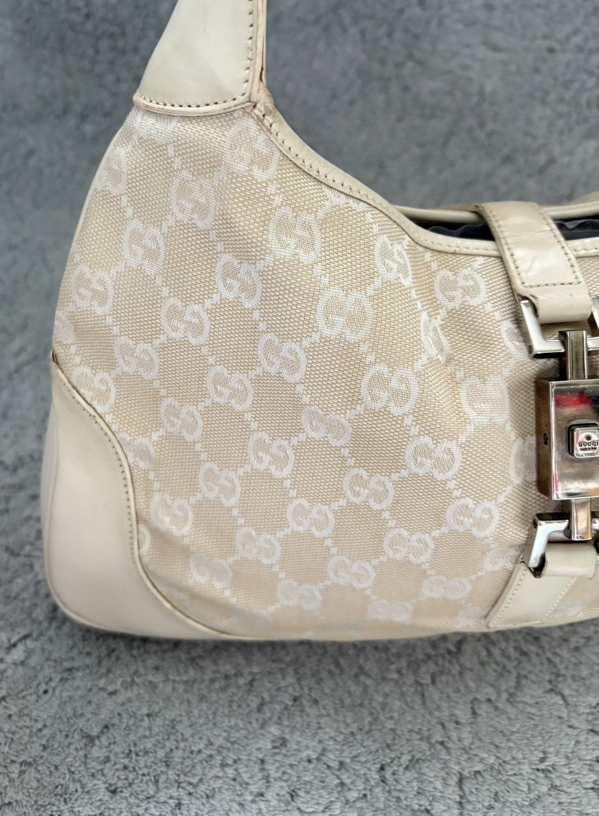 Gucci Sac a main gucci jackie en toile GG beige Size ONE SIZE - 4 Thumbnail
