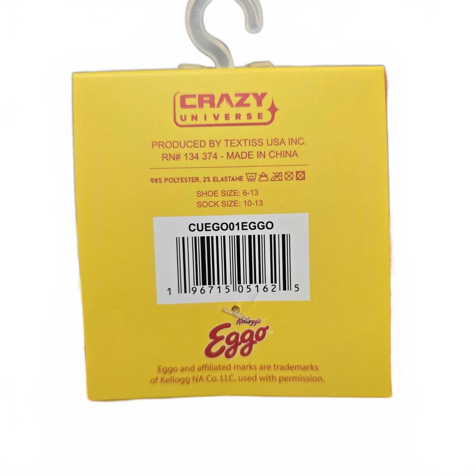 Designer Kellogg's Eggo Crew Socks - Fun Breakfast Style Size ONE SIZE - 3 Thumbnail