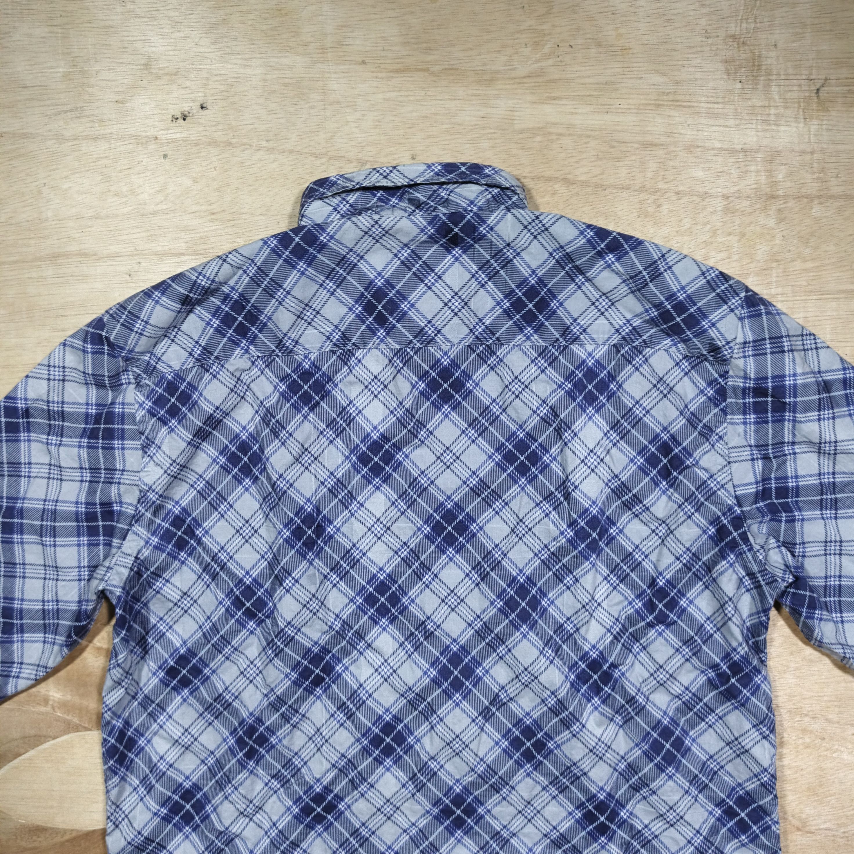 PPFM PPFM Blue Diamond Plaid 3/4 Sleeve Shirt Size US L / EU 52-54 / 3 - 6 Thumbnail