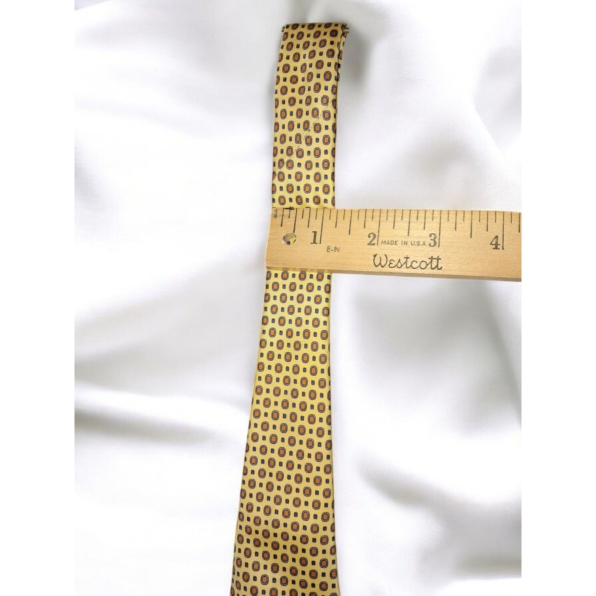 Other Antiche Seterie Fiorentine 100% Silk Tie—Yellow & Red Geomet Size ONE SIZE - 5 Thumbnail