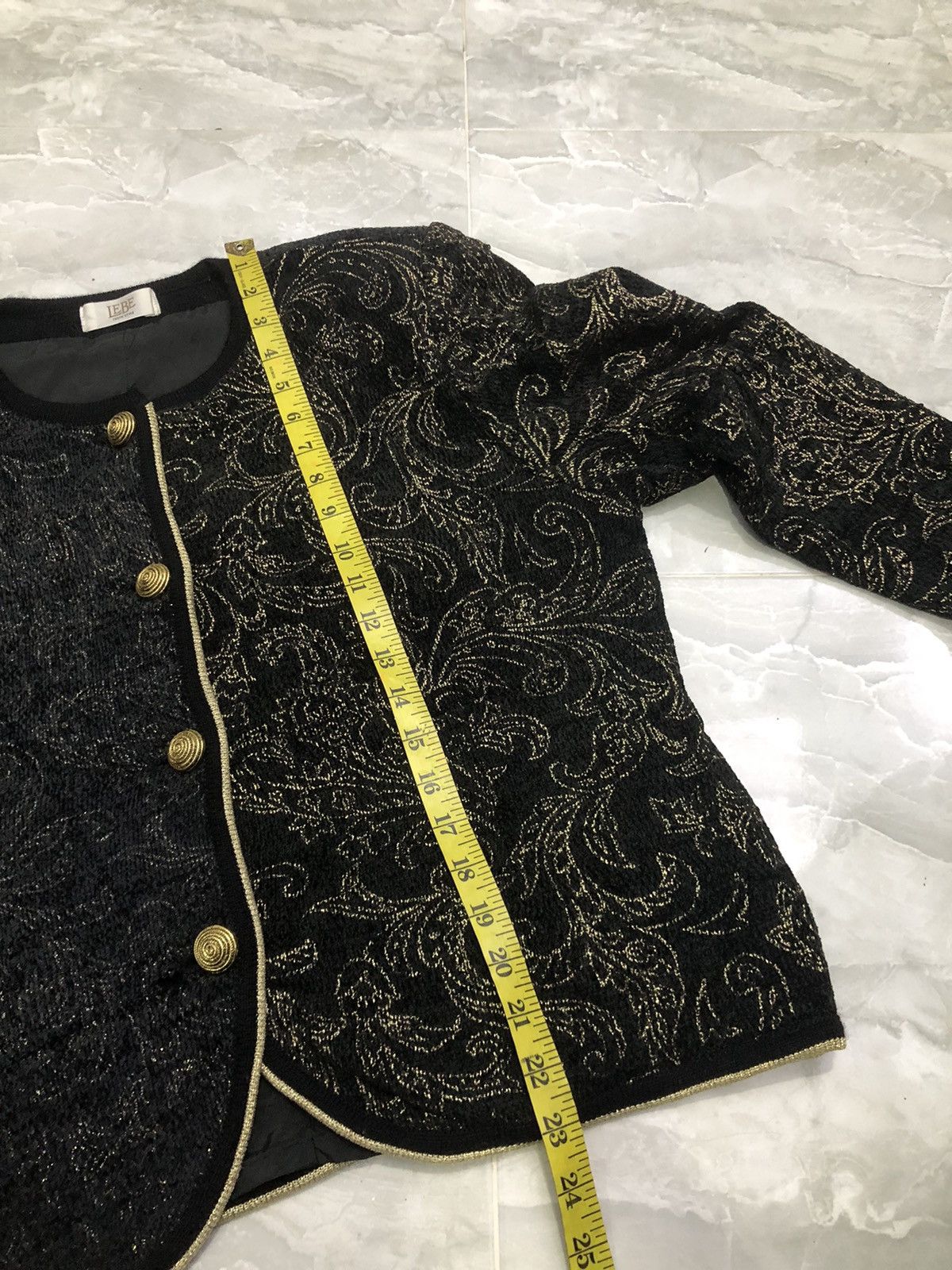 Japanese Brand LEBE Tokyo Style Vintage Embroidered Jacket Black Gold Size L / US 10 / IT 46 - 15 Thumbnail