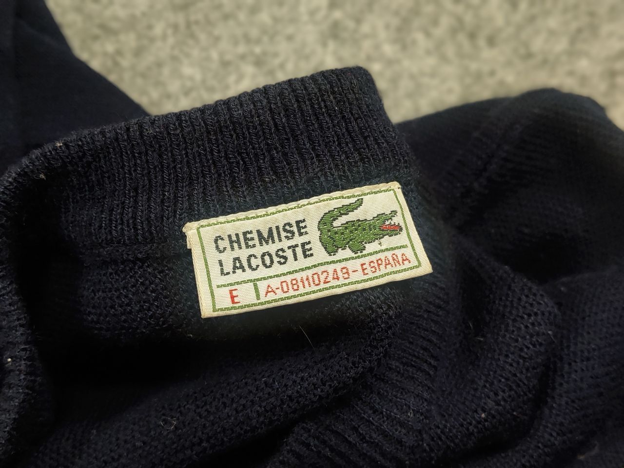 Lacoste Vintage 90's Lacoste Chemise Acrylic Knit Dark Blue Sweater Size US L / EU 52-54 / 3 - 12 Thumbnail