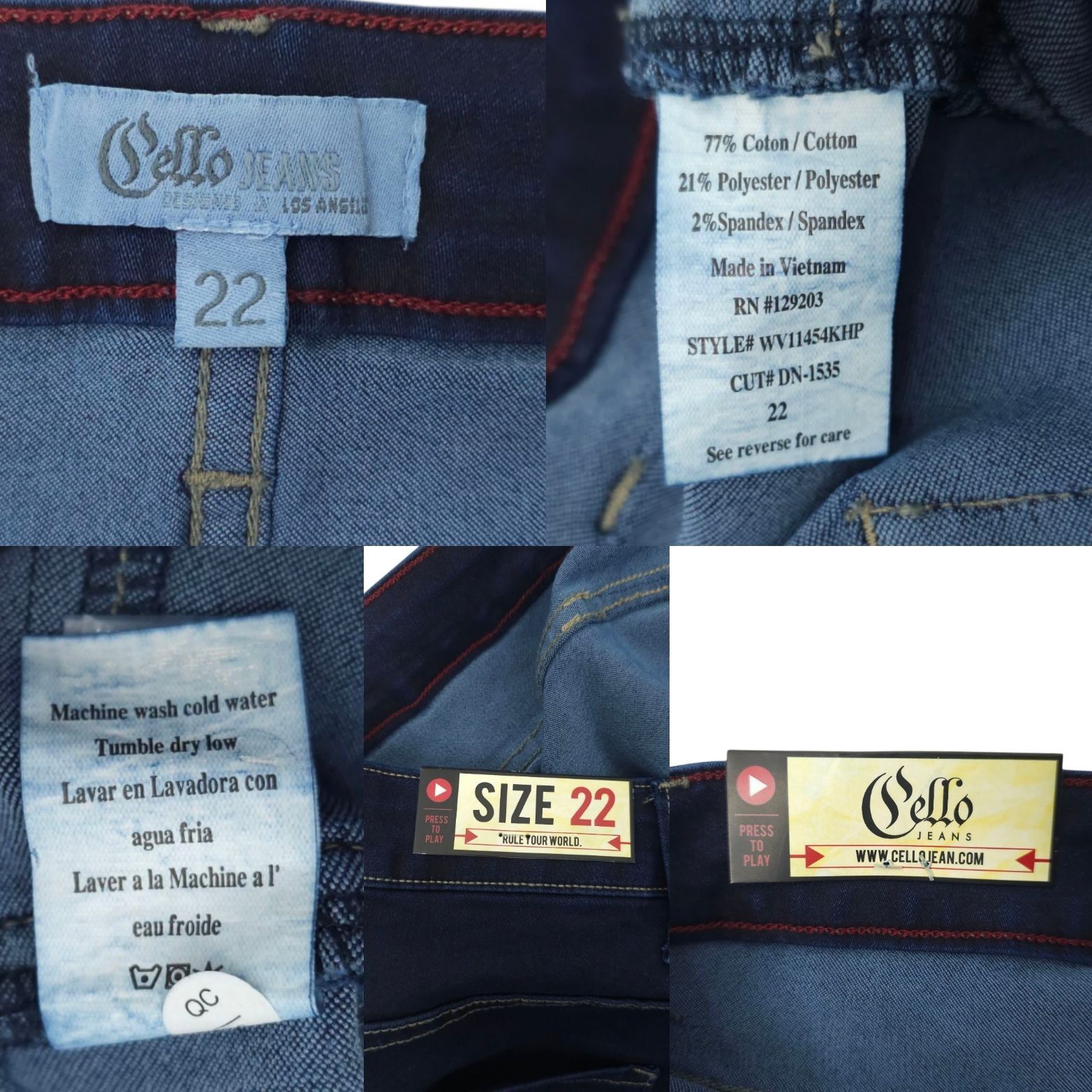 Other Cello Jeans Womens Size 22 High Rise Stretch Denim Vintage D Size 37" - 8 Thumbnail
