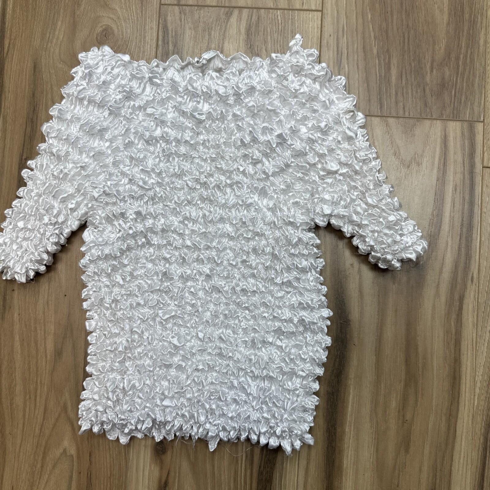 FCUK Vintage Y2K 90s Satin White Popcorn Magic Stretch Top Fairy Size ONE SIZE - 1 Thumbnail
