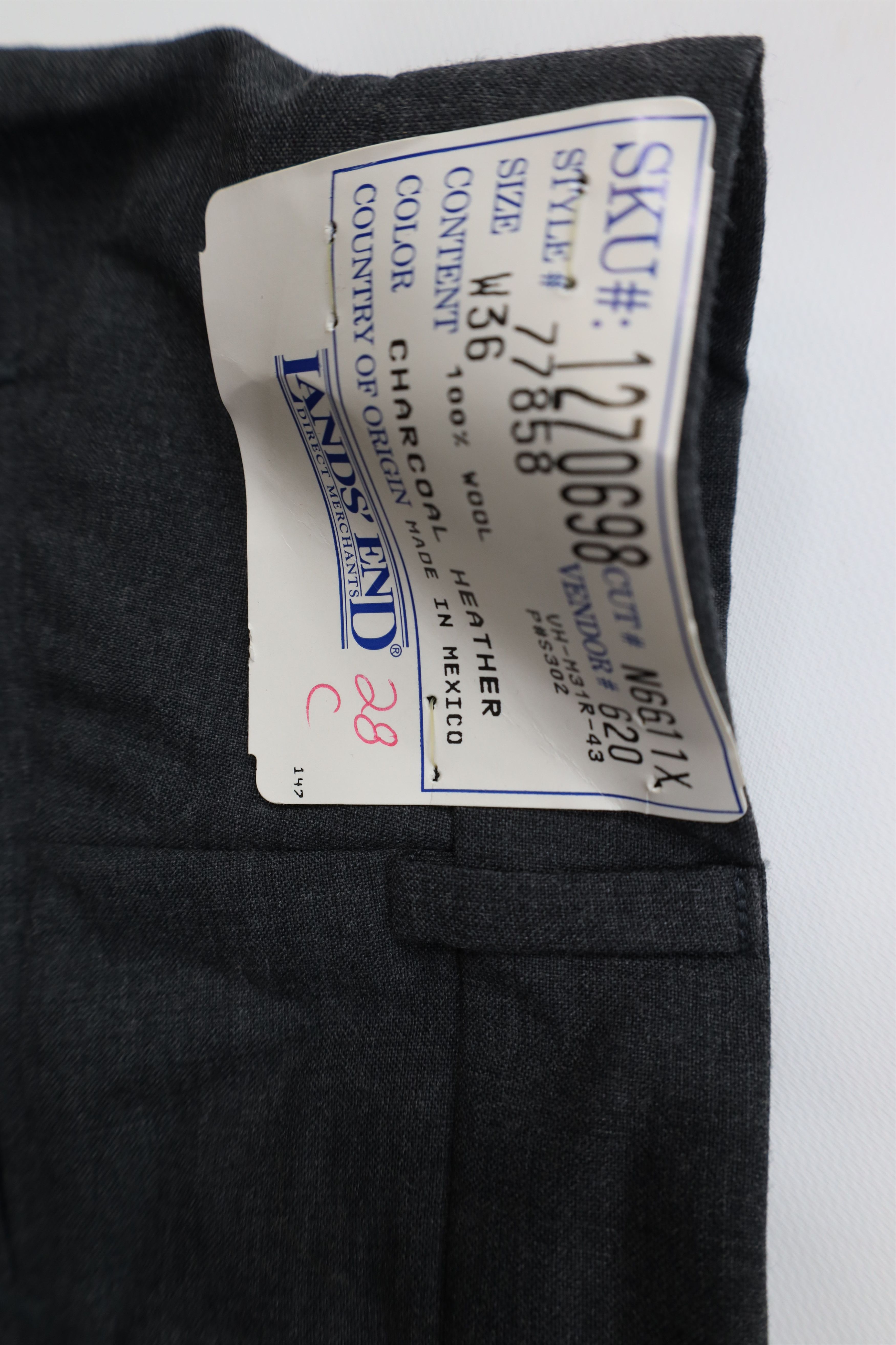 Lands' End Deadstock Vintage 90s Lands End Chino Pants Charcoal Gray Size US 36 / EU 52 - 12 Thumbnail