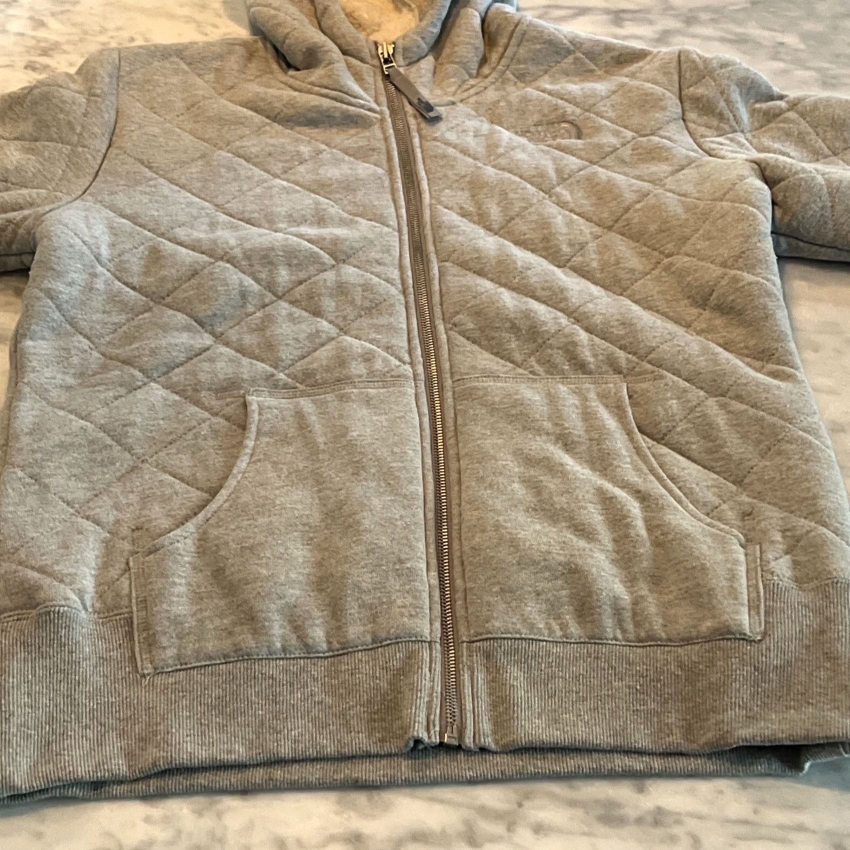 The North Face The North Face Jacket Women’s M Hooded Full Zip Sherpa Lined Quilt Argyle/Diamond Pattern Gray Mid-Length Windows? Size M / US 6-8 / IT 42-44 - 4 Thumbnail