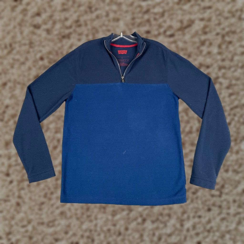 Levi's Levis Sweater Men Small Blue Fleece 1/4 Zip 100% Polyester Pullover Size US S / EU 44-46 / 1 - 1 Thumbnail
