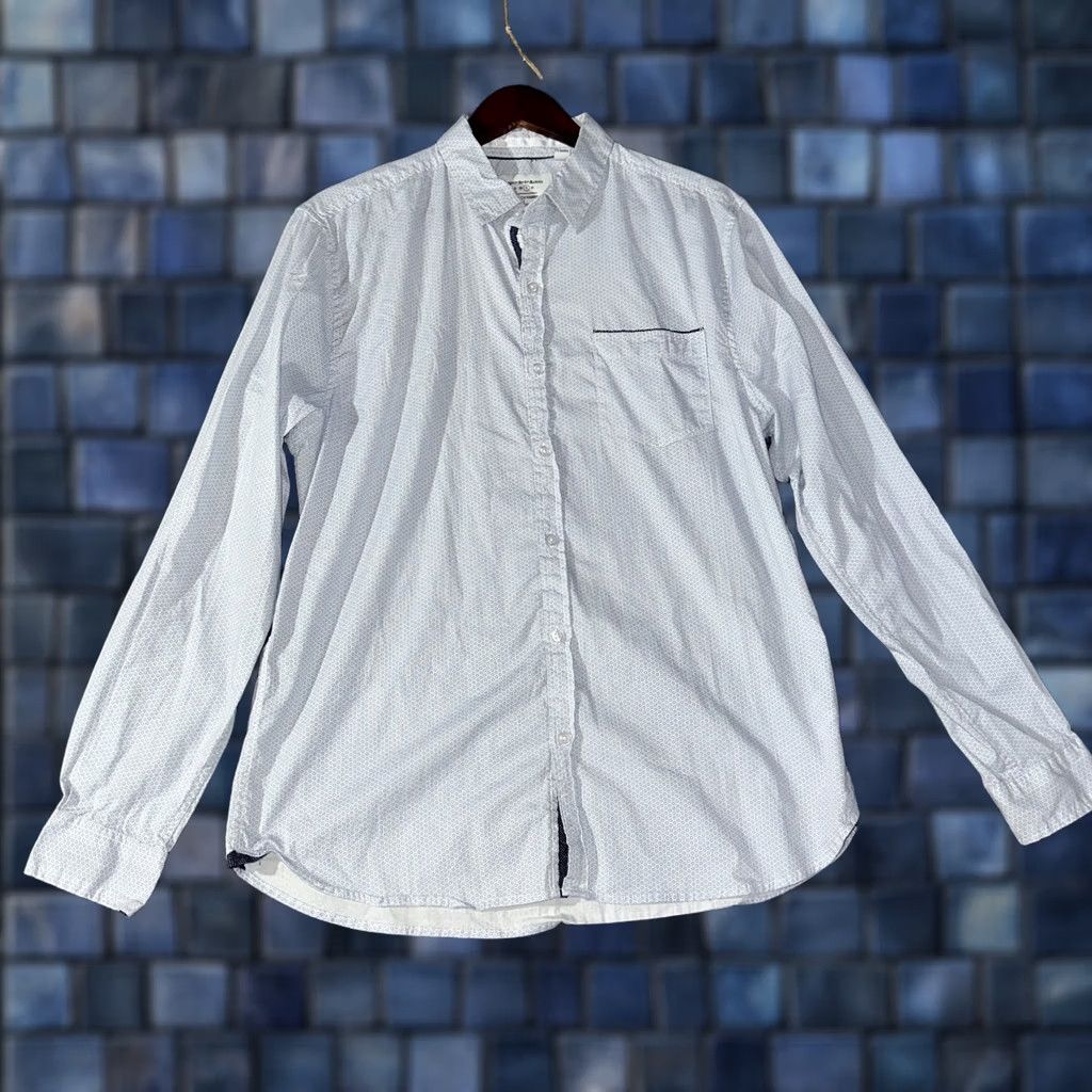 Denime Paper Denim & Cloth Mens Large Slim Fit Blue Floral Cotton Stretch Shirt Pocket Size US L / EU 52-54 / 3 - 1 Thumbnail
