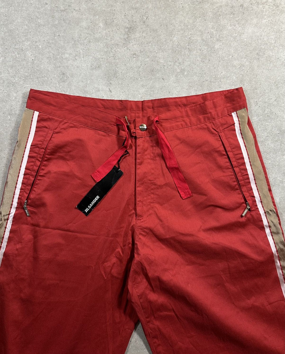 Jil Sander Jil Sander Archive T-Stripe Pants Red Side Stripe 36 Size US 36 / EU 52 - 2 Thumbnail
