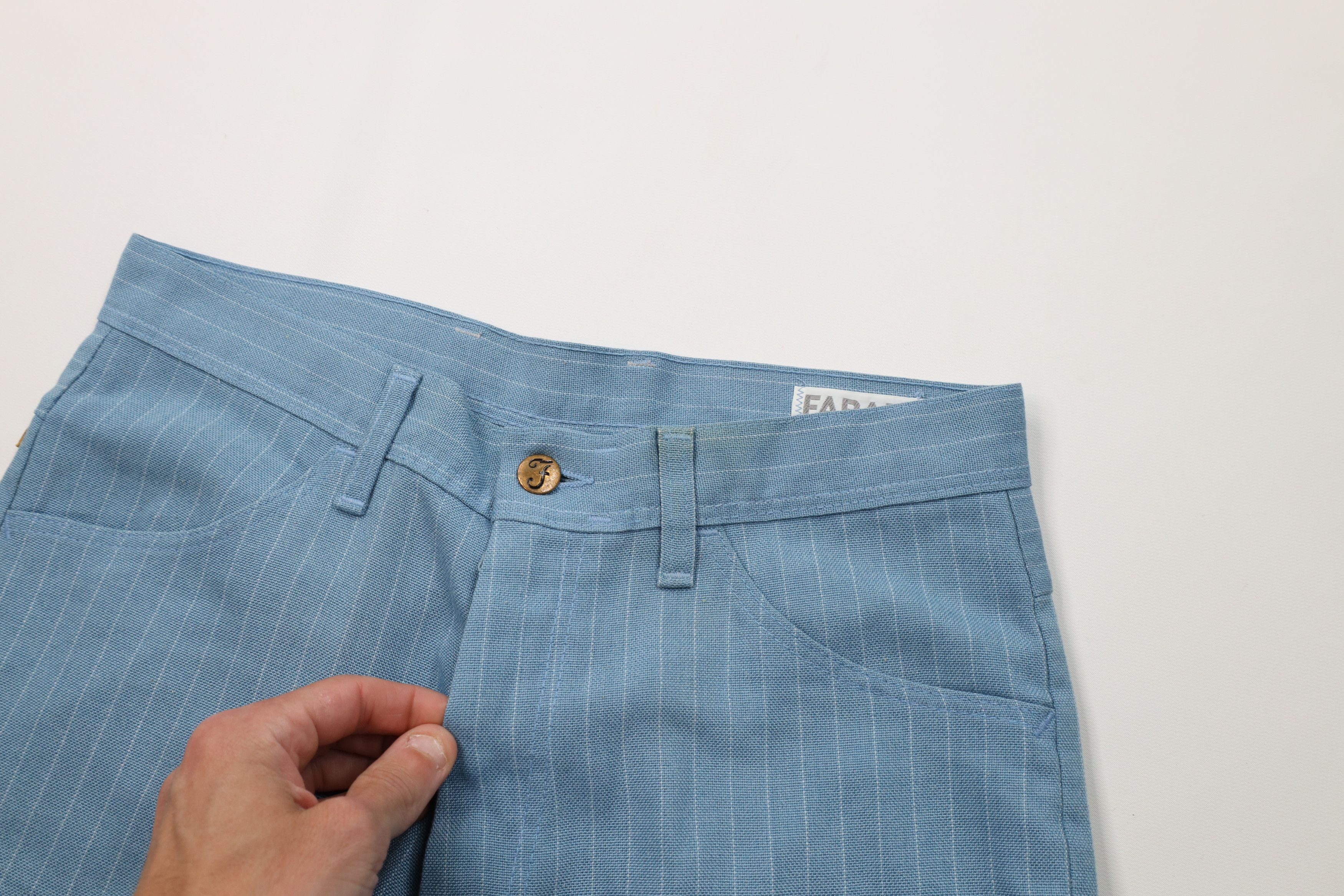 Vintage Vintage 70s Streetwear Pinstriped Chino Pants Blue USA Size US 30 / EU 46 - 7 Thumbnail