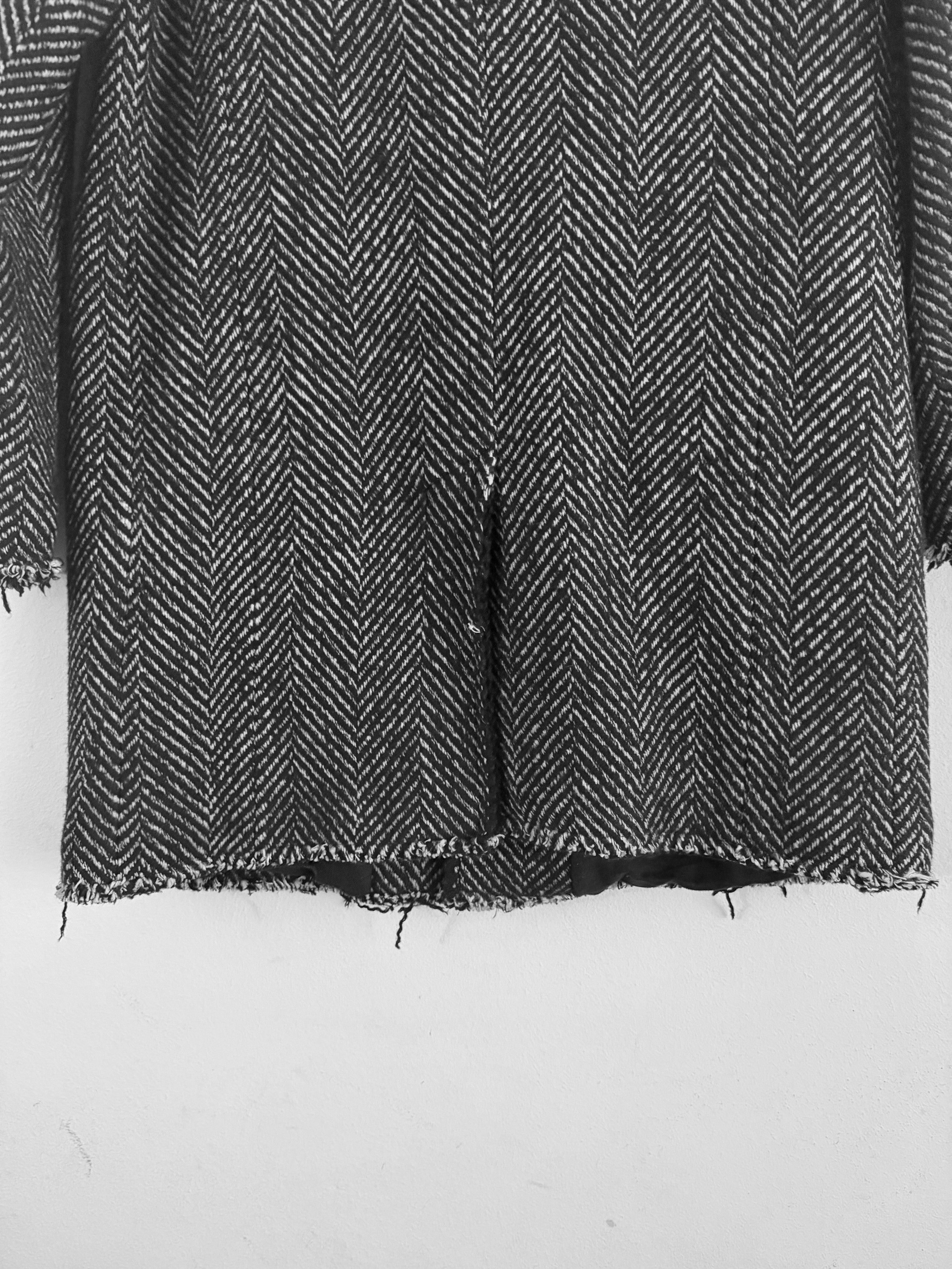 Avant Toi Distressed Herringbone Virgin Wool Coat Size US L / EU 52-54 / 3 - 7 Thumbnail