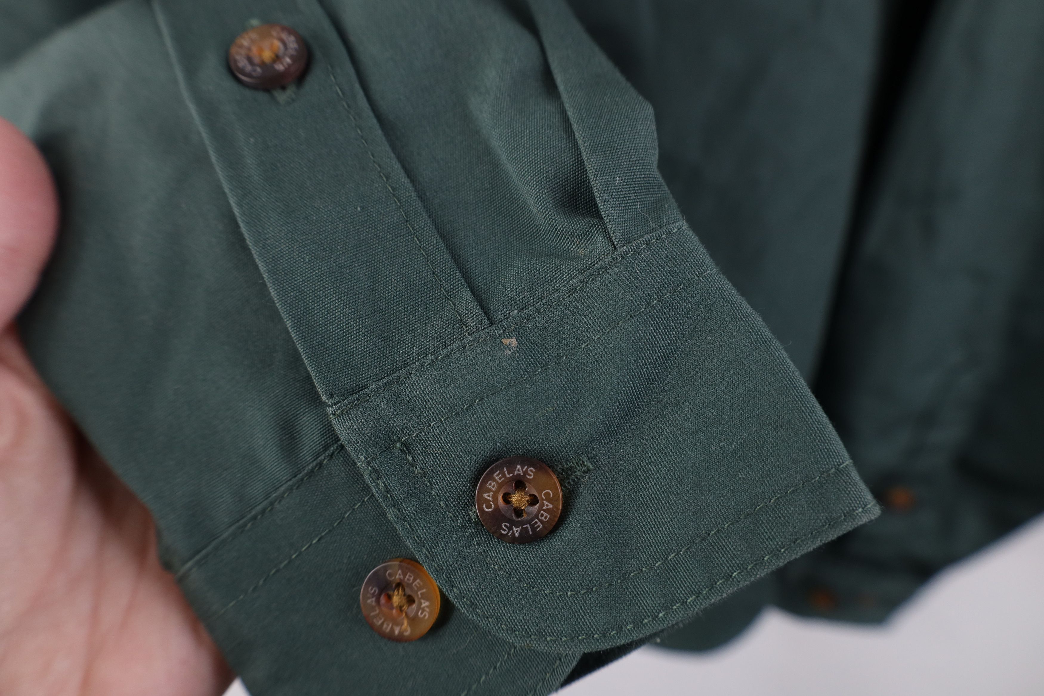 Cabelas Vintage 90s Cabelas Bush Safari Collared Button Shirt Green Size XL / US 12-14 / IT 48-50 - 8 Thumbnail