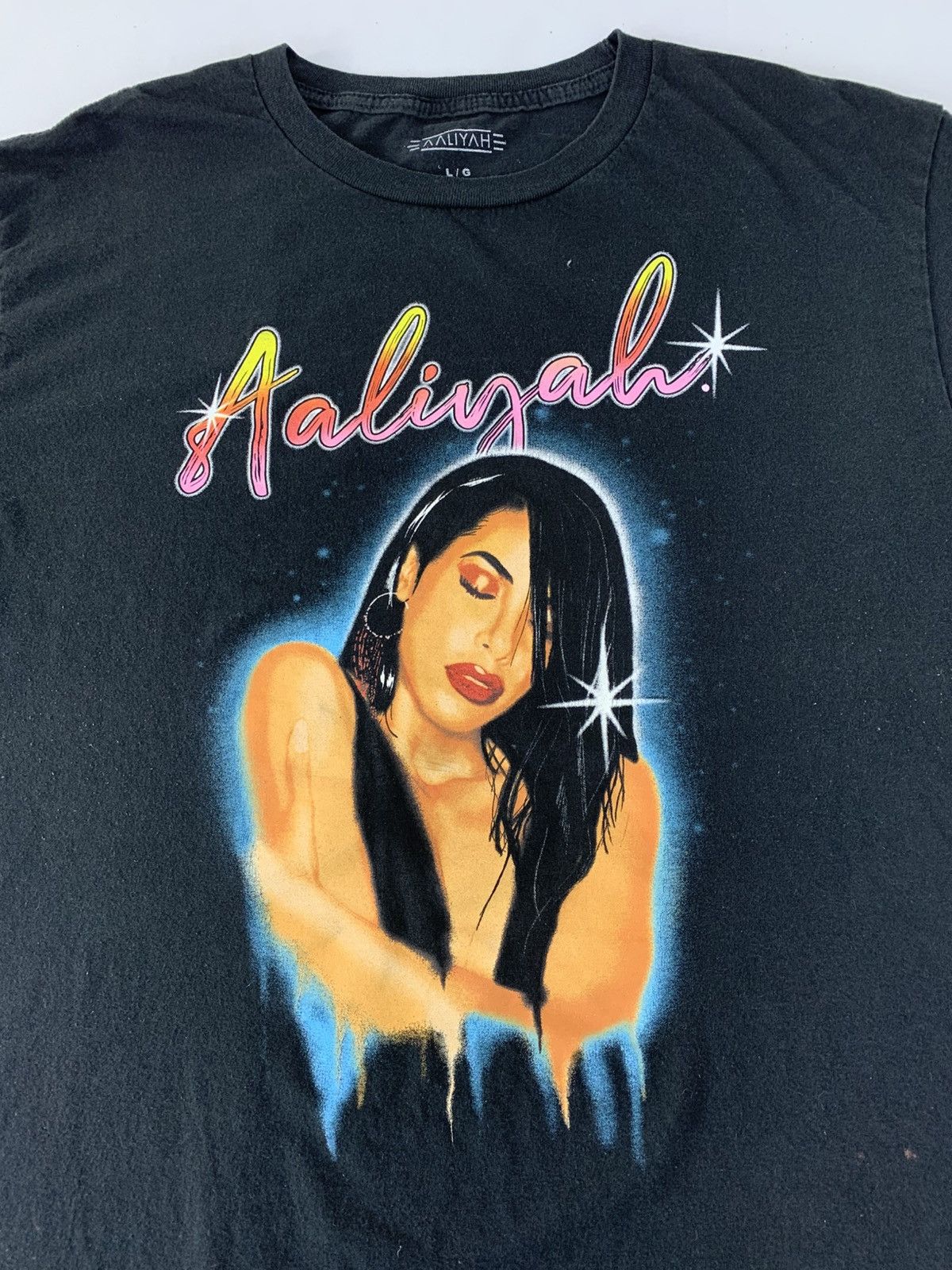 Other Aaliyah Rap Grafitti Big Logo Black Printed Tee T-shirt Size US XL / EU 56 / 4 - 3 Thumbnail