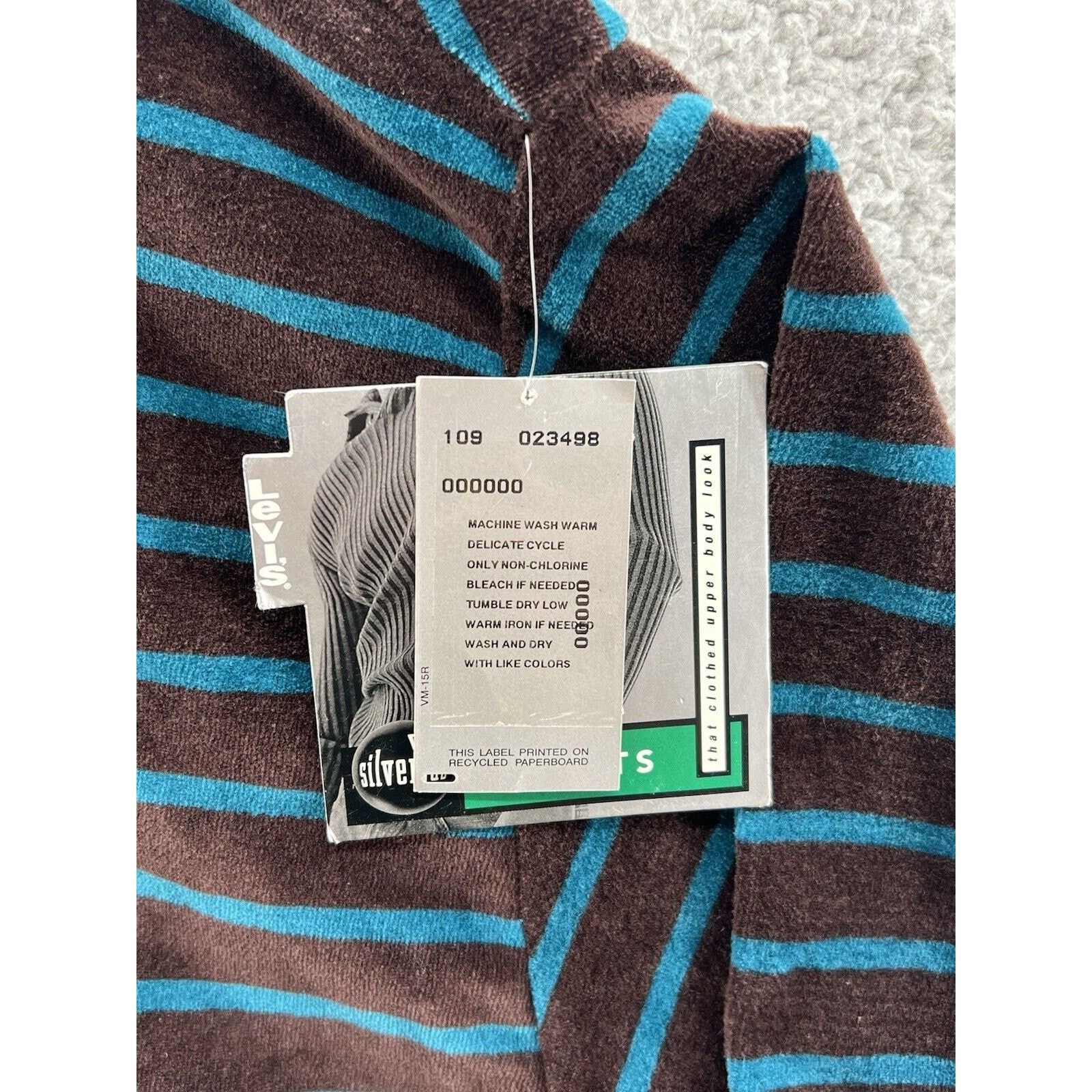 Levi's Levi’s Silver Tab 1996 Velour Brown Blue Striped Sweater Size US L / EU 52-54 / 3 - 5 Thumbnail