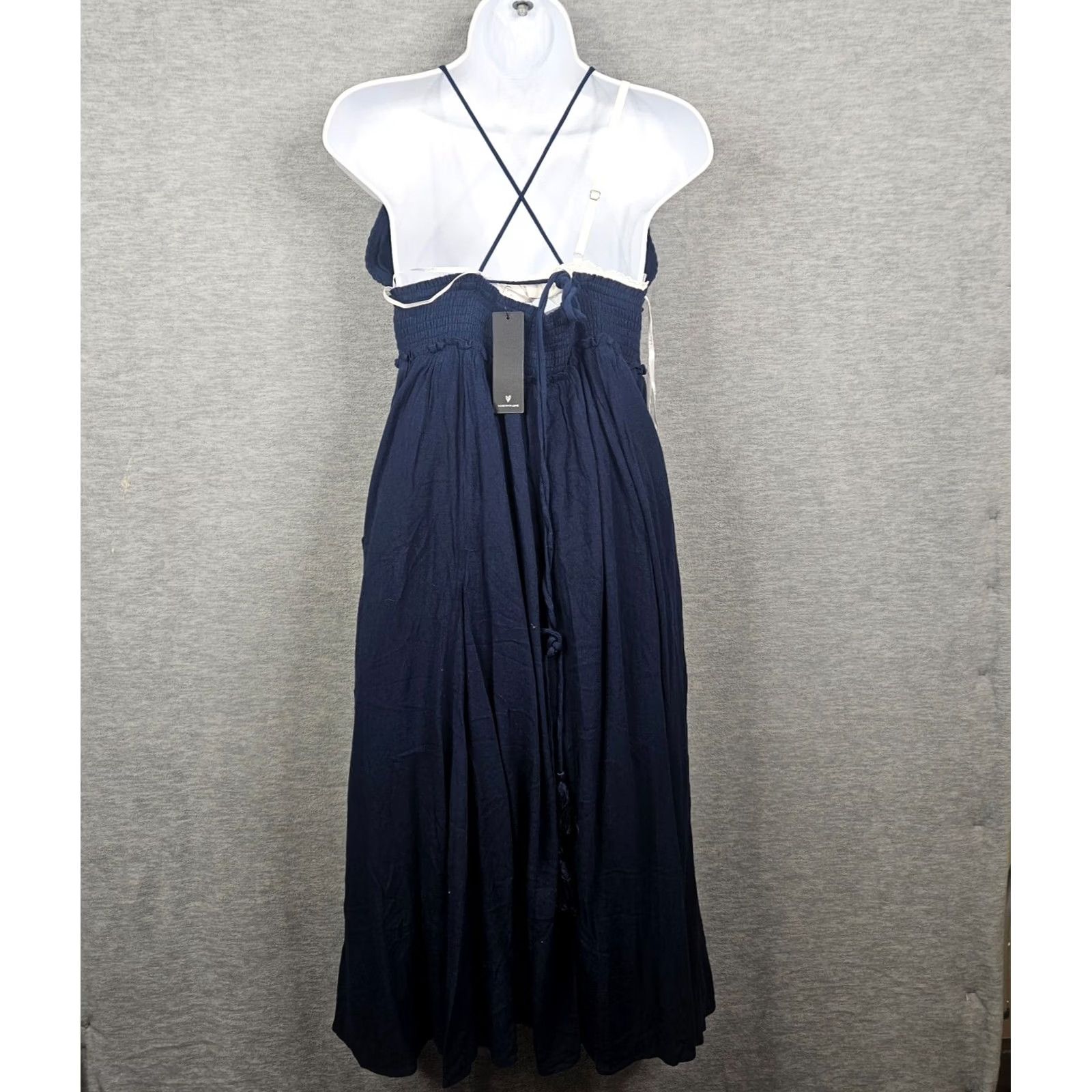 Lulus Lulus Navy Backless Midi Dress XL Women’s A-Line Sleeveless V-Neck Color Blue Size XL / US 12-14 / IT 48-50 - 2 Thumbnail