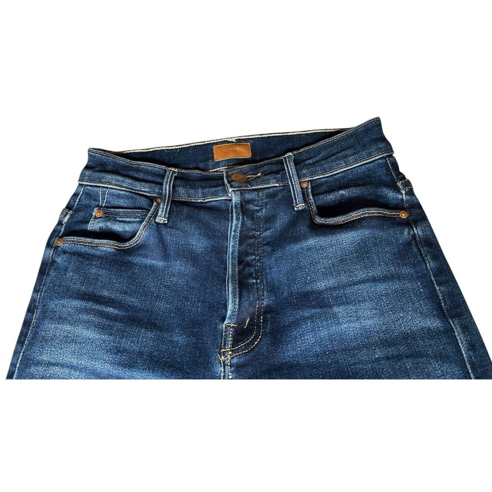 MOTHER MOTHER The Stunner Ankle Fray Jean Womens 25 Dark Skinny Size 25" / US 0 / IT 36 - 5 Thumbnail