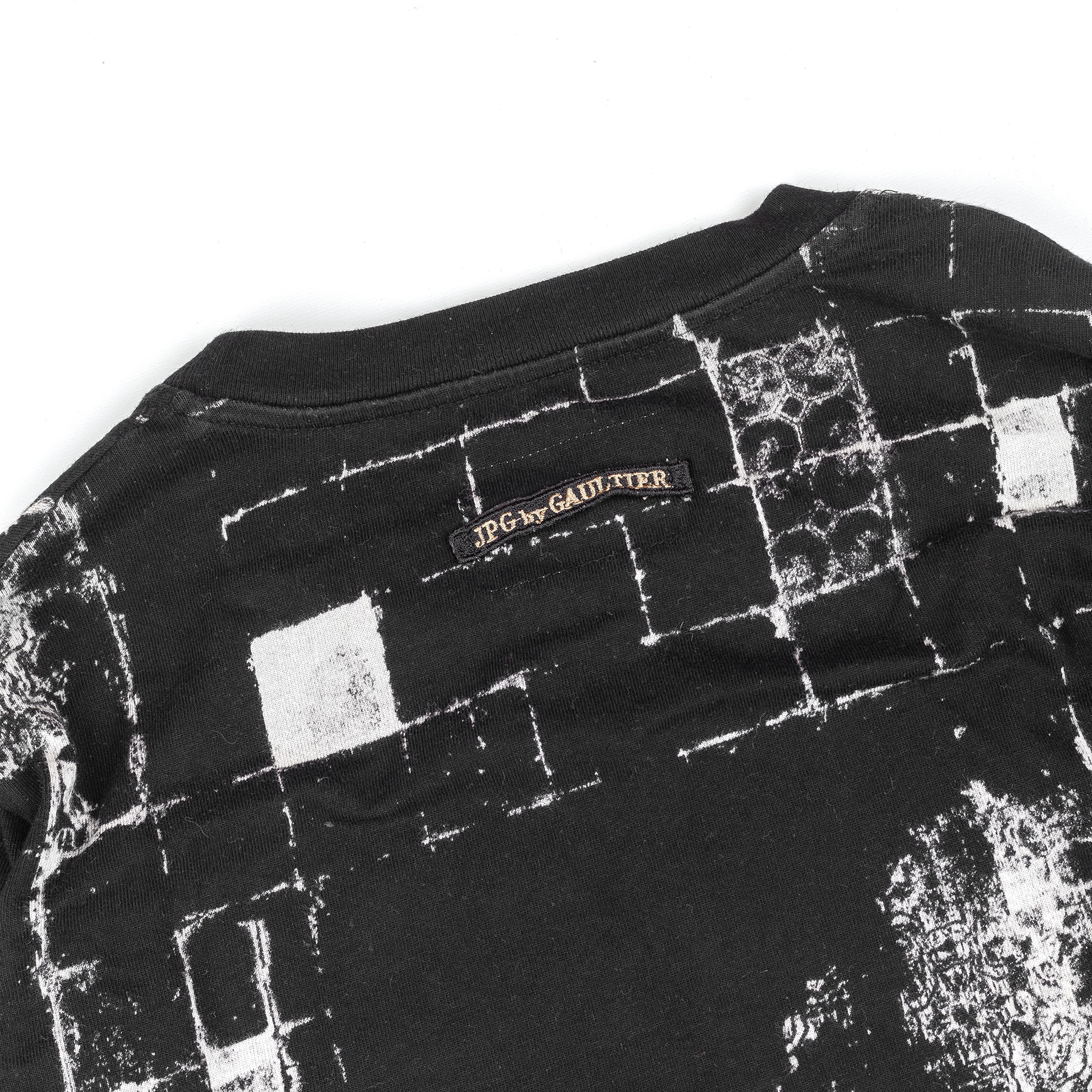 Jean Paul Gaultier × Vintage Jean Paul Gaultier Tiles Black Long Sleeve Top Size US L / EU 52-54 / 3 - 4 Thumbnail