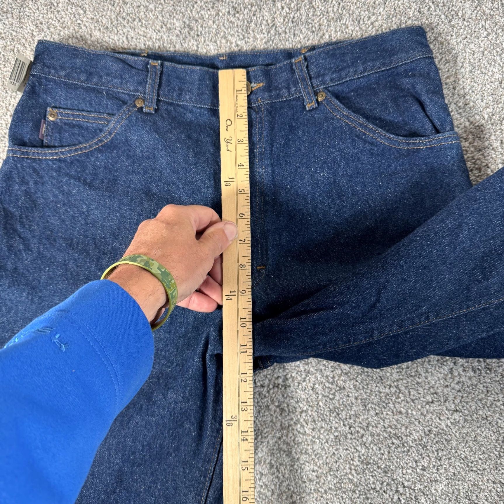 Lee VINTAGE Riders Jeans Mens 32x31 Regular Fit Straight Leg Rinse Denim Zip Fly 90s Blue Size US 34 / EU 50 - 6 Thumbnail