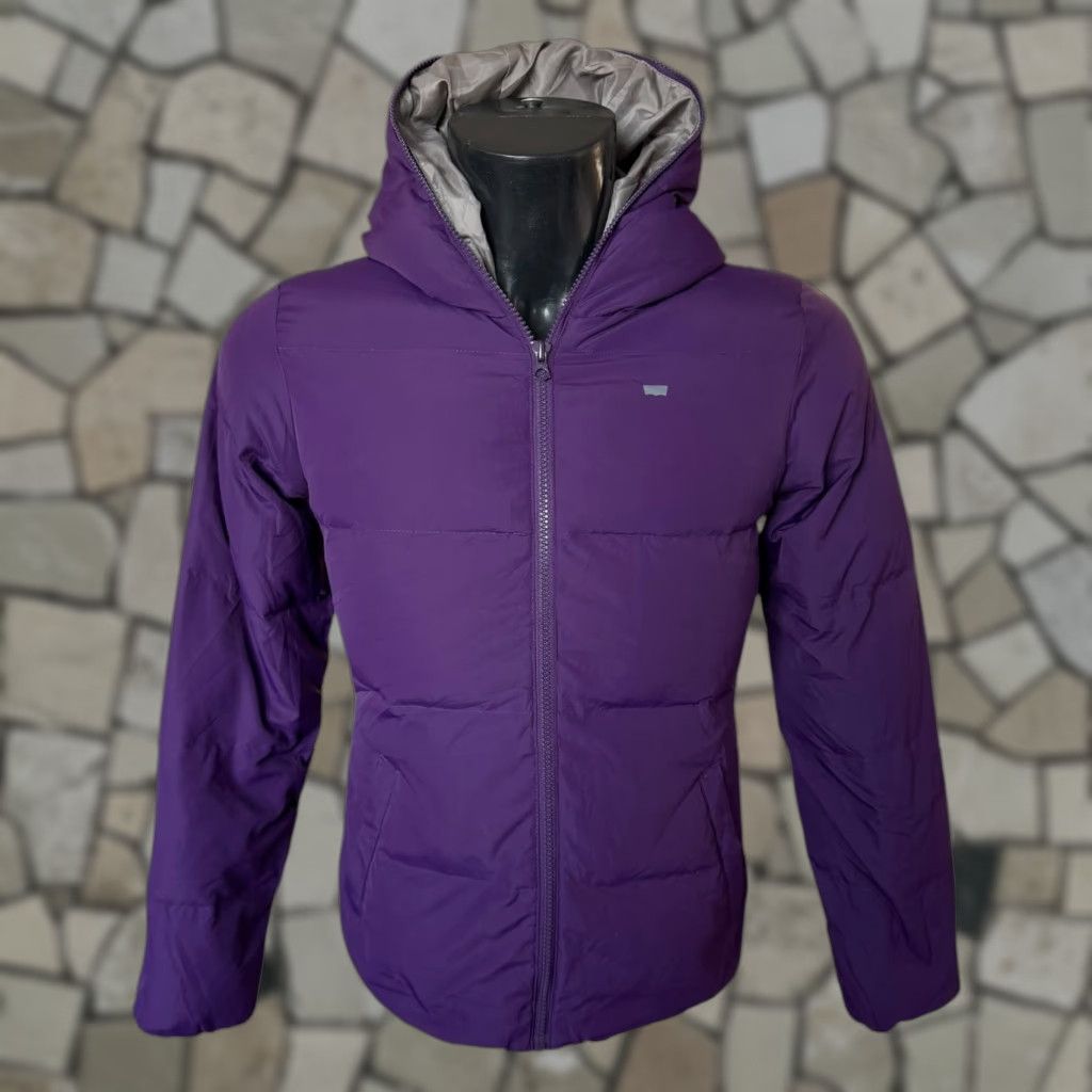 Levi's Levi’s Hooded Puffer Jacket Women’s M Purple Down Filled 100% Polyester No Pattern Casual Size M / US 6-8 / IT 42-44 - 1 Thumbnail