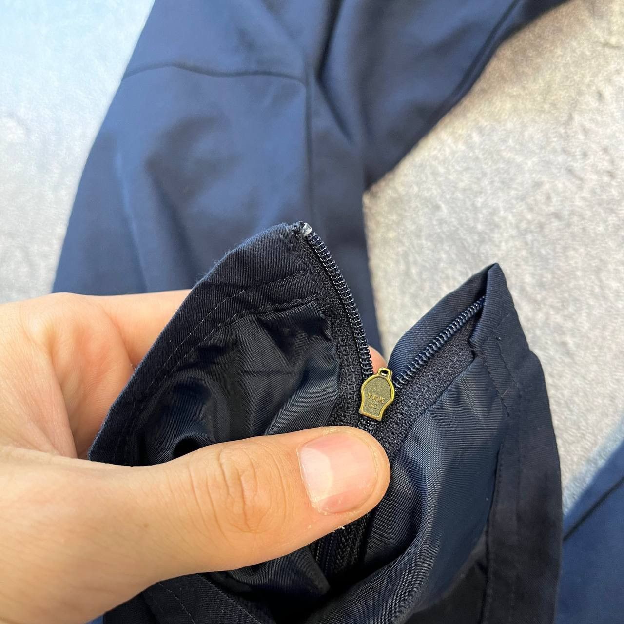 Nike × Vintage Nike Vintage Blue Nylon Drill Pants,Size L Size US 33 - 2 Thumbnail