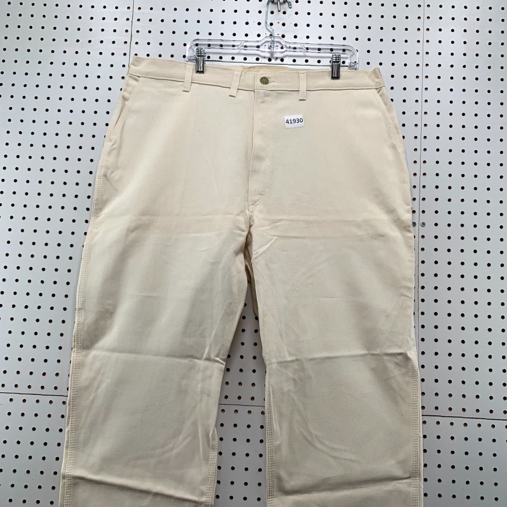 Vintage Vintage OshKosh B’Gosh Carpenter Pants Mens Size 42x30 Beige Workwear Canvas Straight Fit 90s Size US 42 / EU 58 - 3 Thumbnail