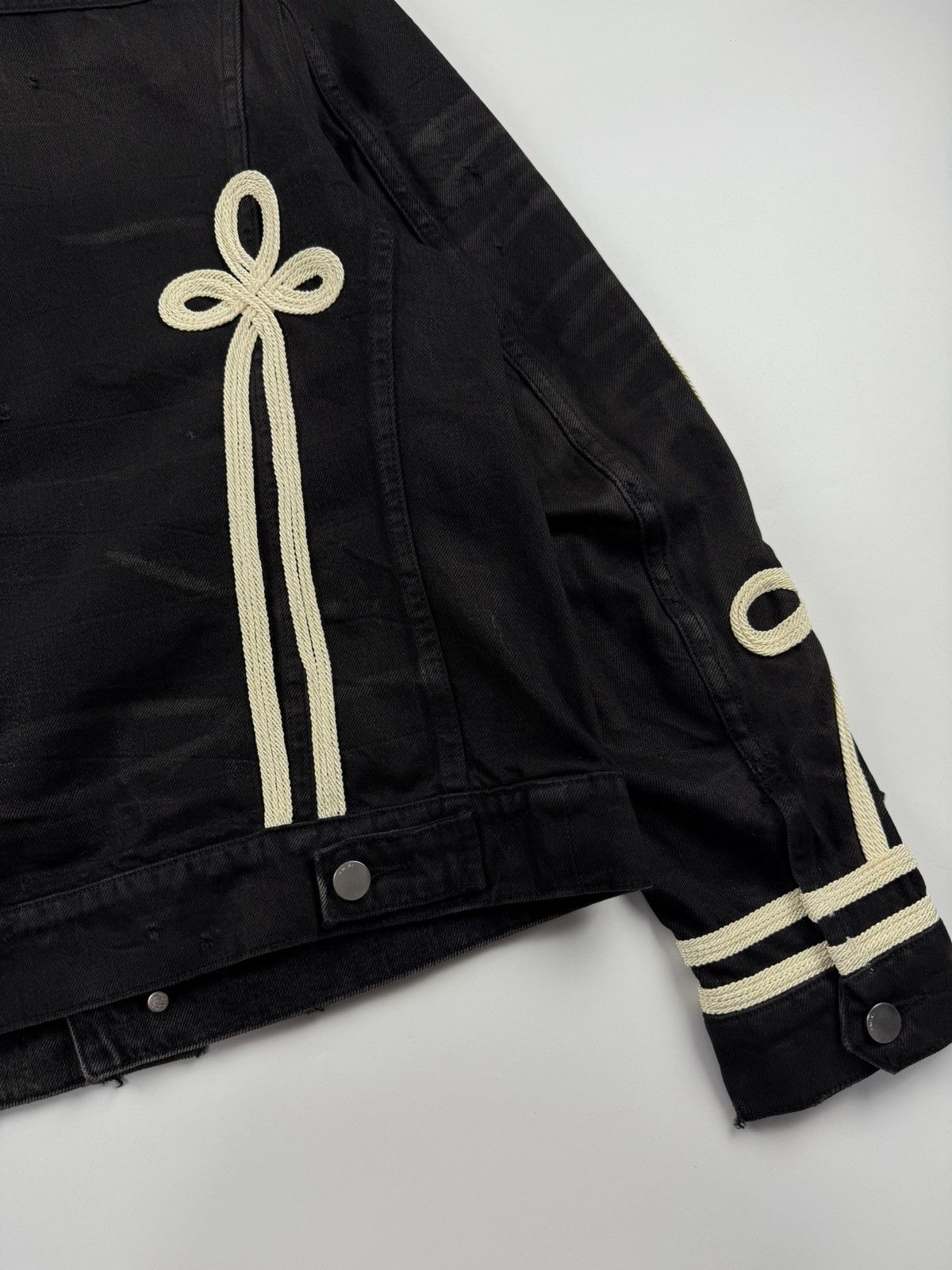 Amiri Amiri Roping Embroidered Denim Trucker Jacket Size US M / EU 48-50 / 2 - 9 Thumbnail