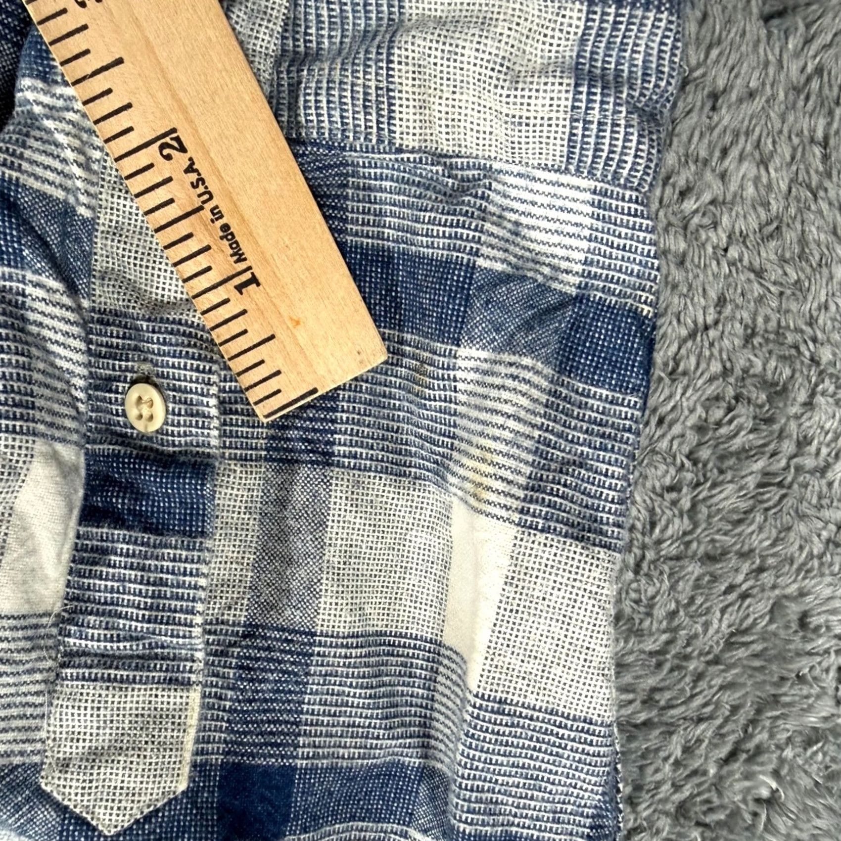 Vintage Vintage Armani Jeans Blue White Madras Plaid Flannel Shacket Heavy XL Size US XL / EU 56 / 4 - 6 Thumbnail