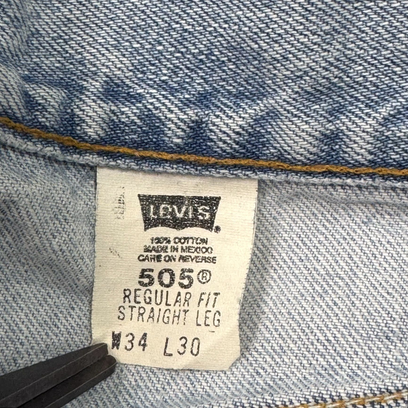 Levi's VINTAGE Levi's Jeans Mens 34x30 Blue Denim Pant Washout Faded Thrashed Levi's 505 Regular Jeans Mens BLAH Size US 34 / EU 50 - 5 Thumbnail