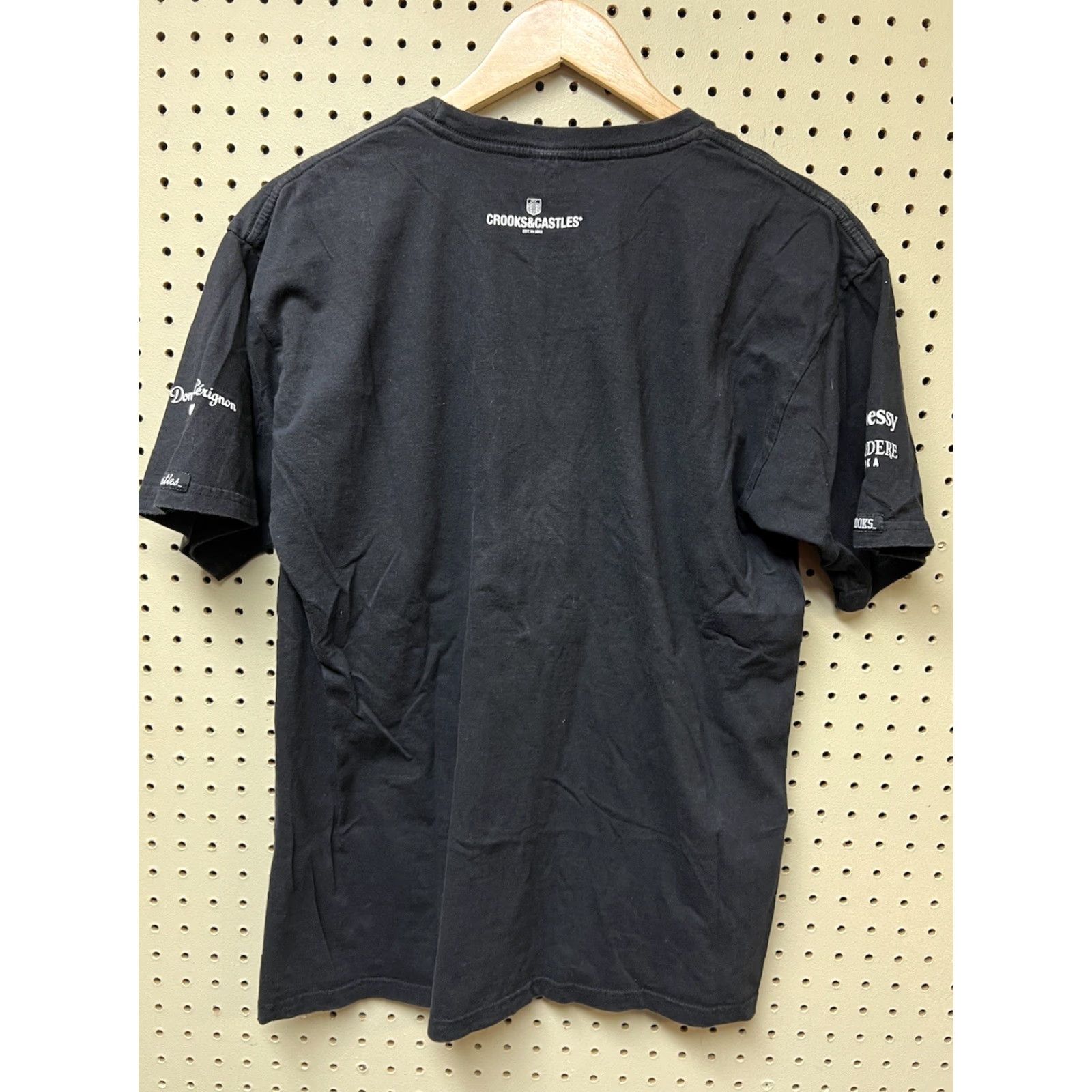Crooks & Castles Crooks & Castles T-Shirt Mens Large Black Graphic Logo Crew Neck Soubois Dom Perignon Size US L / EU 52-54 / 3 - 2 Thumbnail