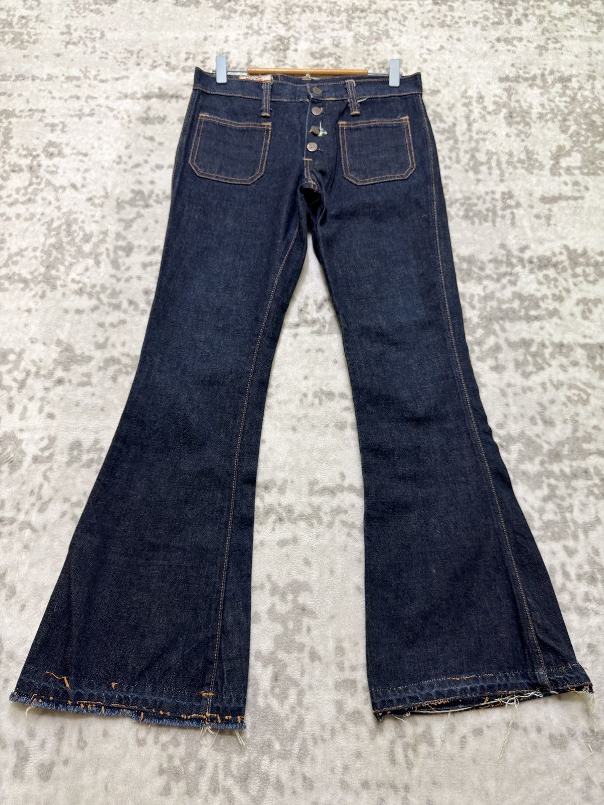 Big John Vintage Big John Bell Bottom Flare Patch Bush Pant Denim Size US 29 - 1 Thumbnail