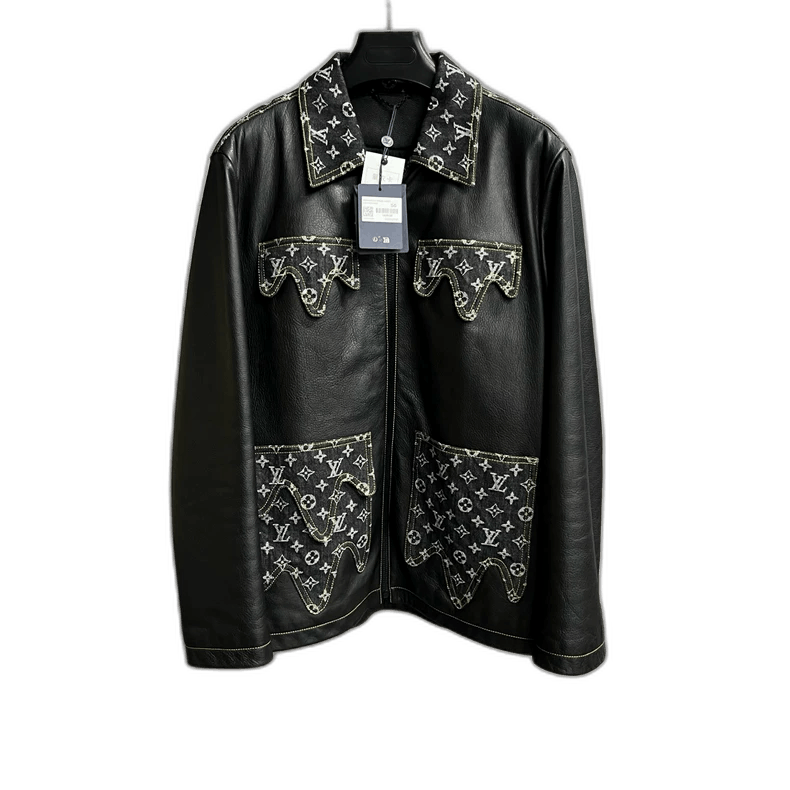Louis Vuitton Louis Vuitton Louis Vuitton Black Logo Leather Jacket-2506 Size US L / EU 52-54 / 3 - 1 Thumbnail