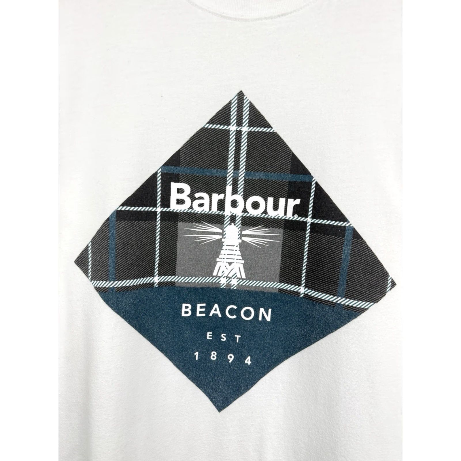 Barbour Barbour Beacon Classic T-Shirt Retro Hype Y2K White L Mens PMID Size US L / EU 52-54 / 3 - 4 Thumbnail
