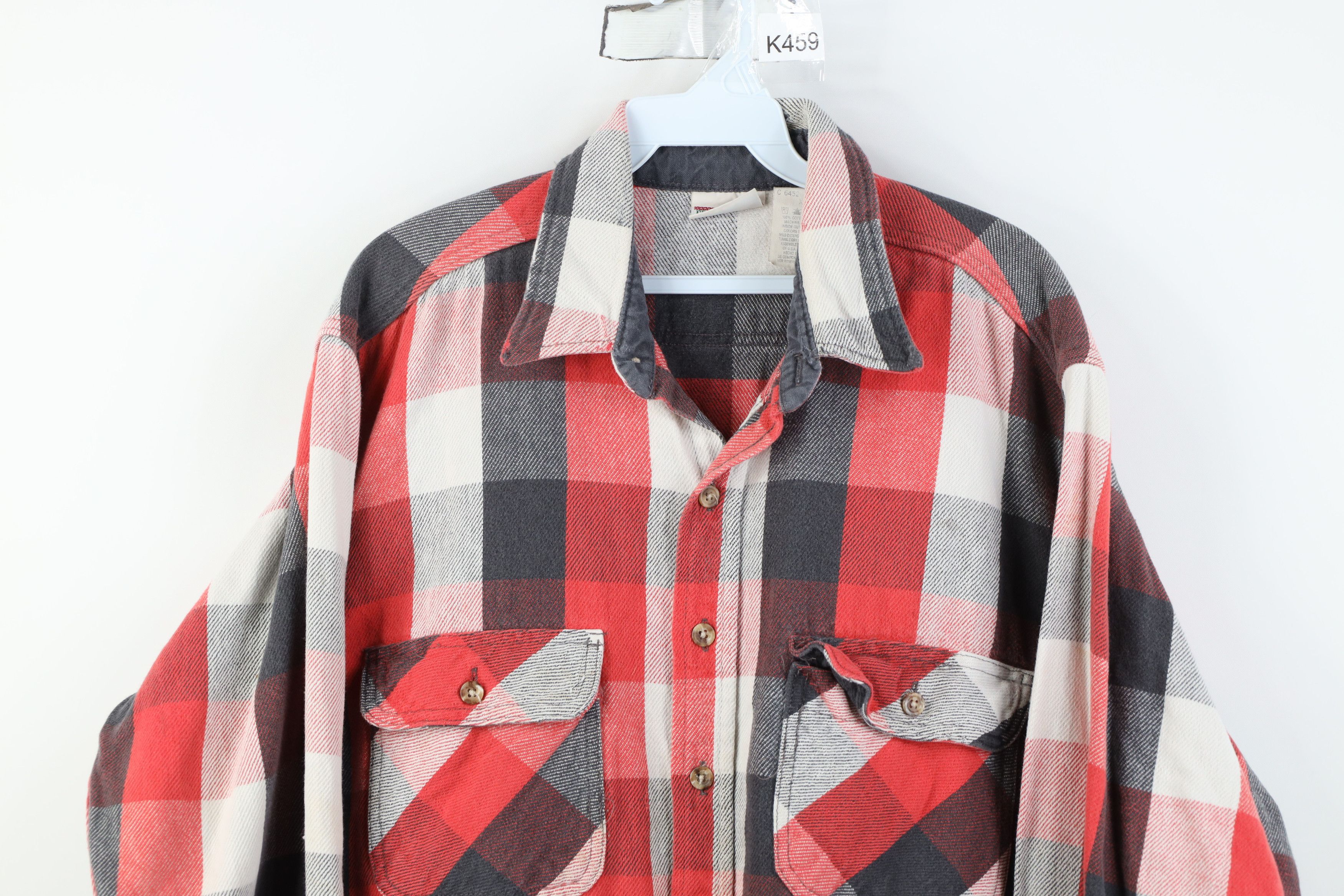 Vintage Vintage 90s Streetwear Heavyweight Button Shirt Plaid Size US XL / EU 56 / 4 - 2 Thumbnail