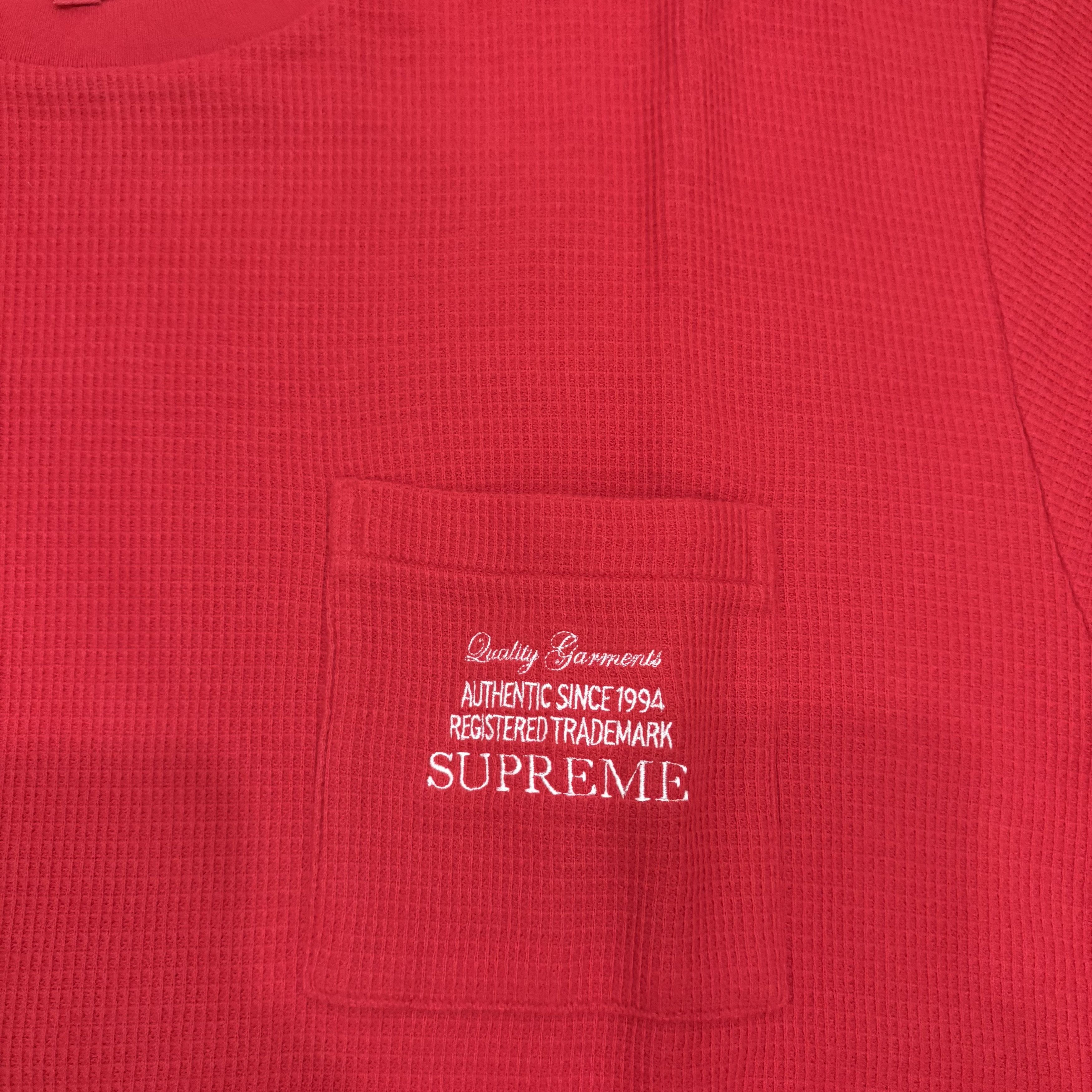 Supreme Supreme Waffle Pocket Red T-Shirt Size US XL / EU 56 / 4 - 2 Thumbnail