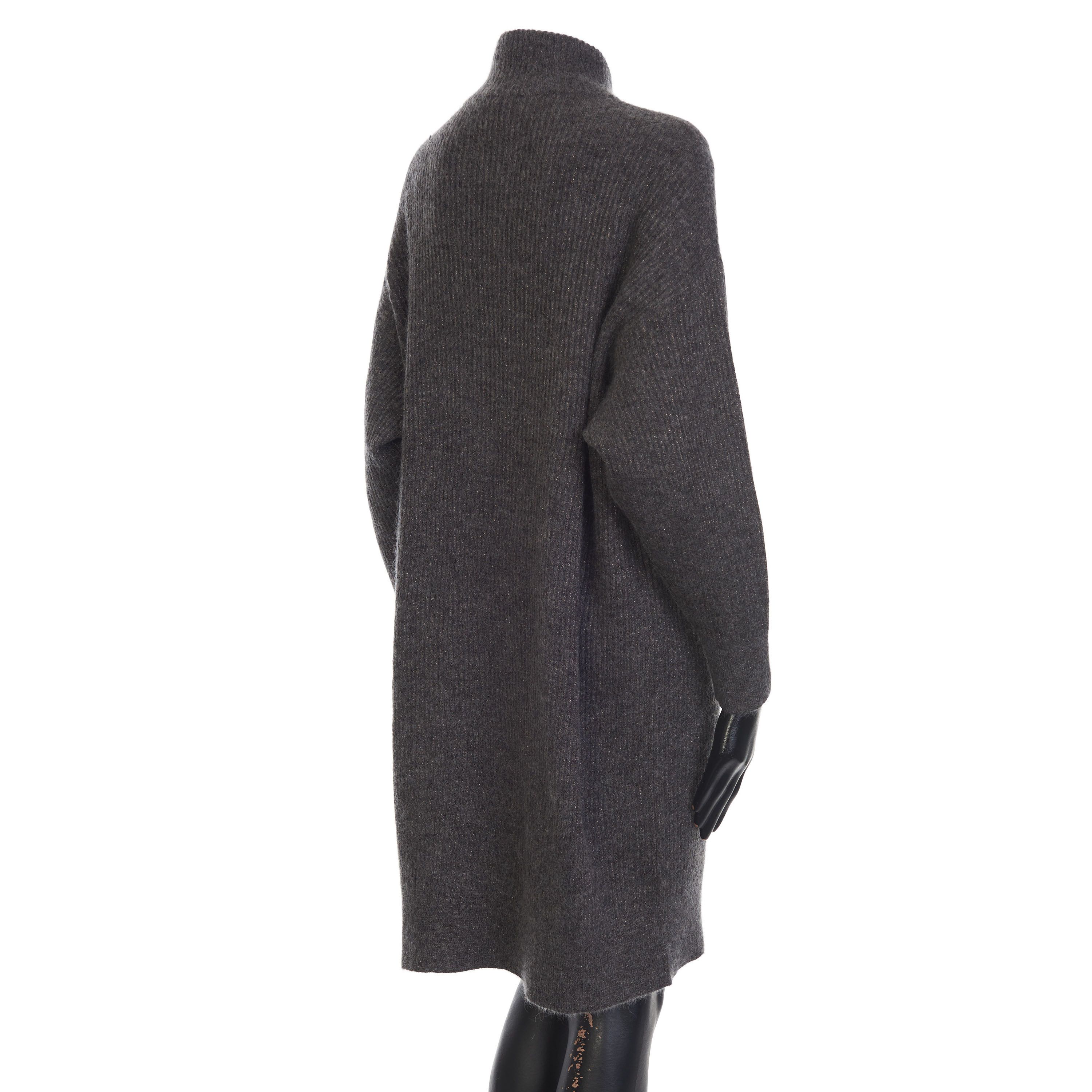 Brunello Cucinelli Sparkling Gray Sweater Dress - Monili, Mohair/Metallic Knit Size M / US 6-8 / IT 42-44 - 7 Thumbnail