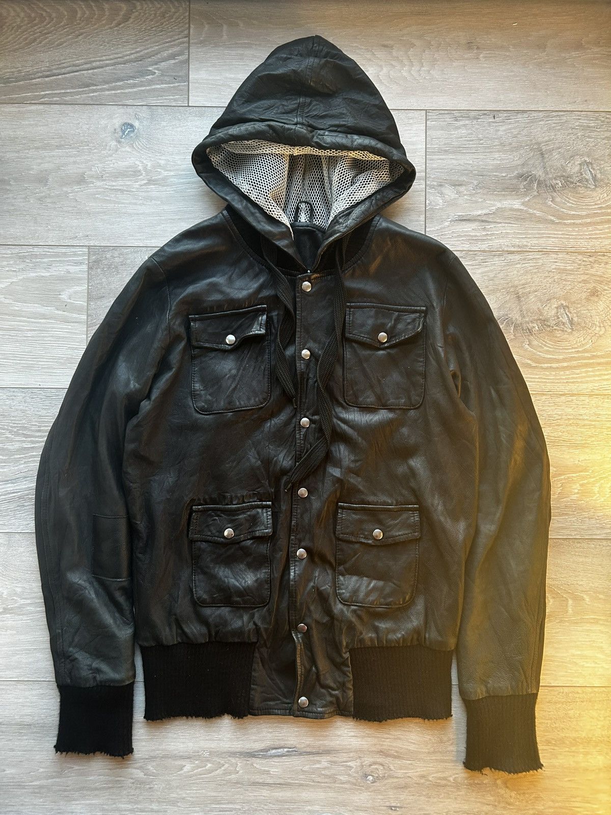 GIORGIO BRATO - Brushed Leather Hooded Jacket Giorgio Brato