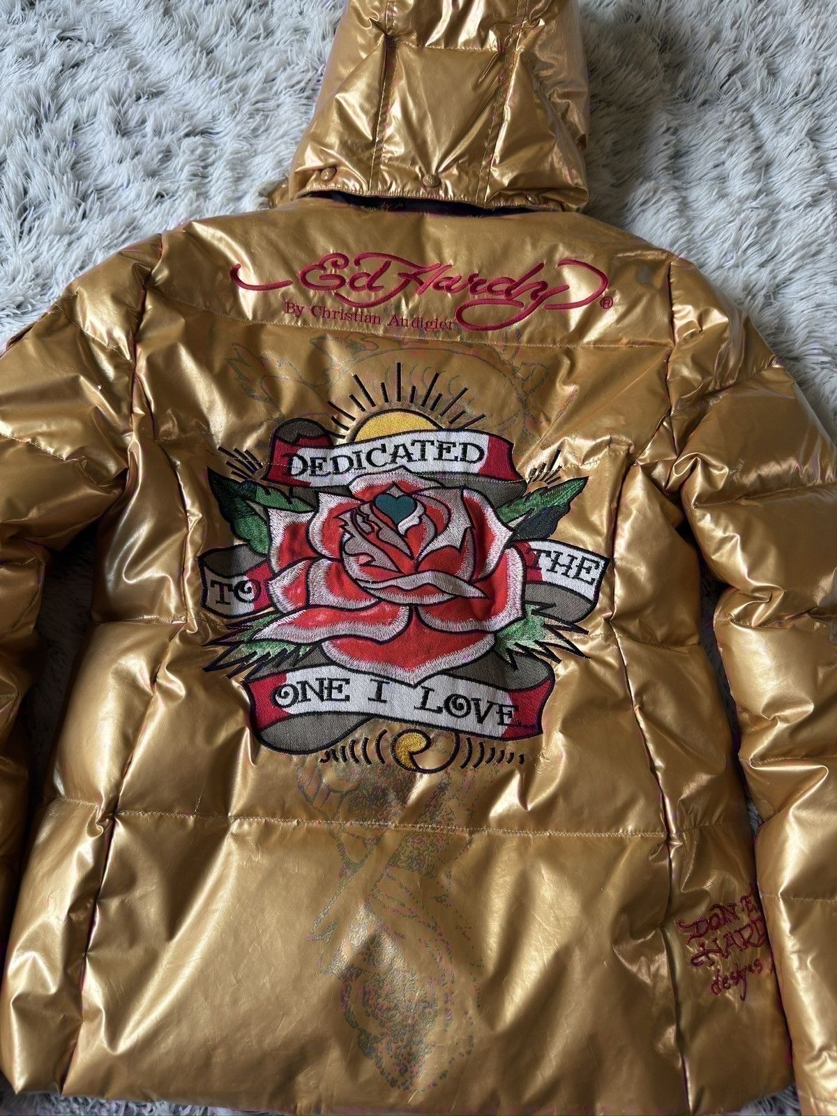 Ed Hardy Ed Hardy “Dedicated To The One I Love” Puffer Size M / US 6-8 / IT 42-44 - 11 Thumbnail