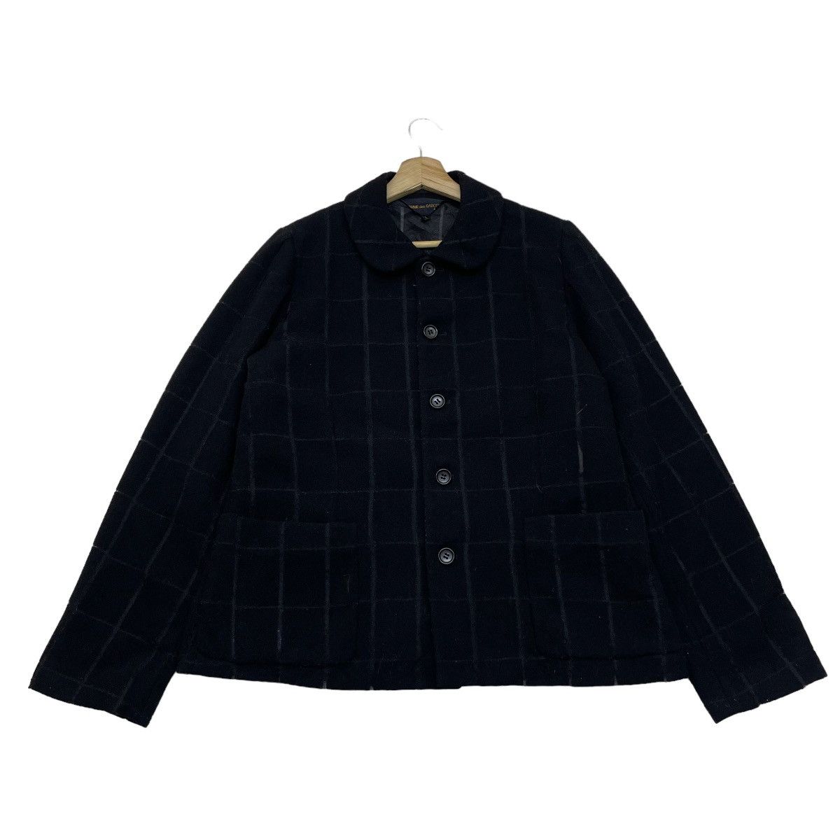 Comme des Garcons 🔥Vintage AD97 Comme Des Garcons Plaid Mesh Jacket Size L / US 10 / IT 46 - 2 Thumbnail