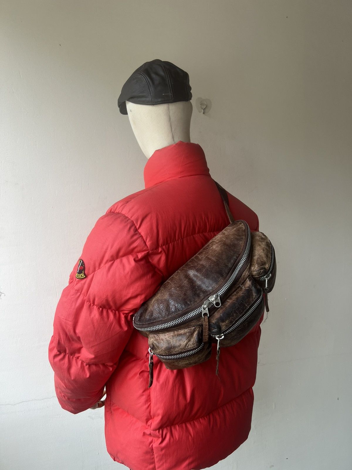 Avirex Vintage 2000s Avirex Distress Patina Leather Cargo Chest Bag Size ONE SIZE - 6 Thumbnail