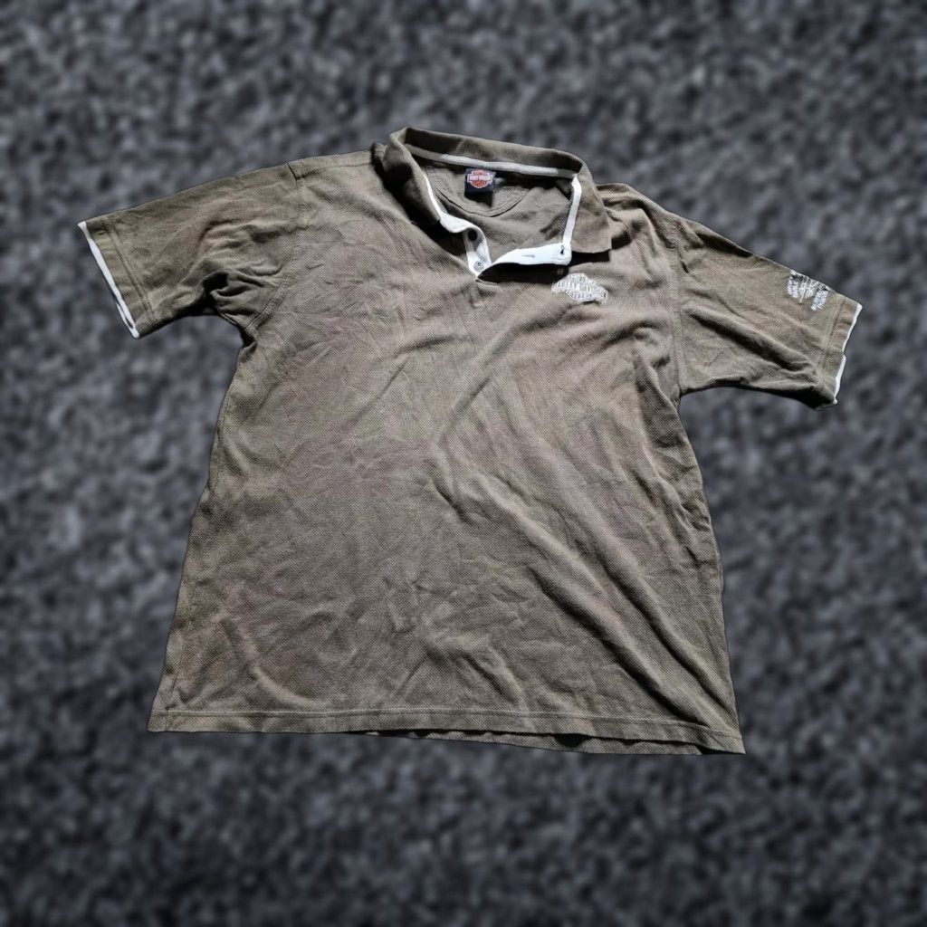 Harley Davidson VINTAGE Harley Davidson Polo Shirt Mens 2XL Short Sleeve Green Cotton Distressed Gatlinburg TN Polo Mens 2XL Size US XXL / EU 58 / 5 - 1 Thumbnail